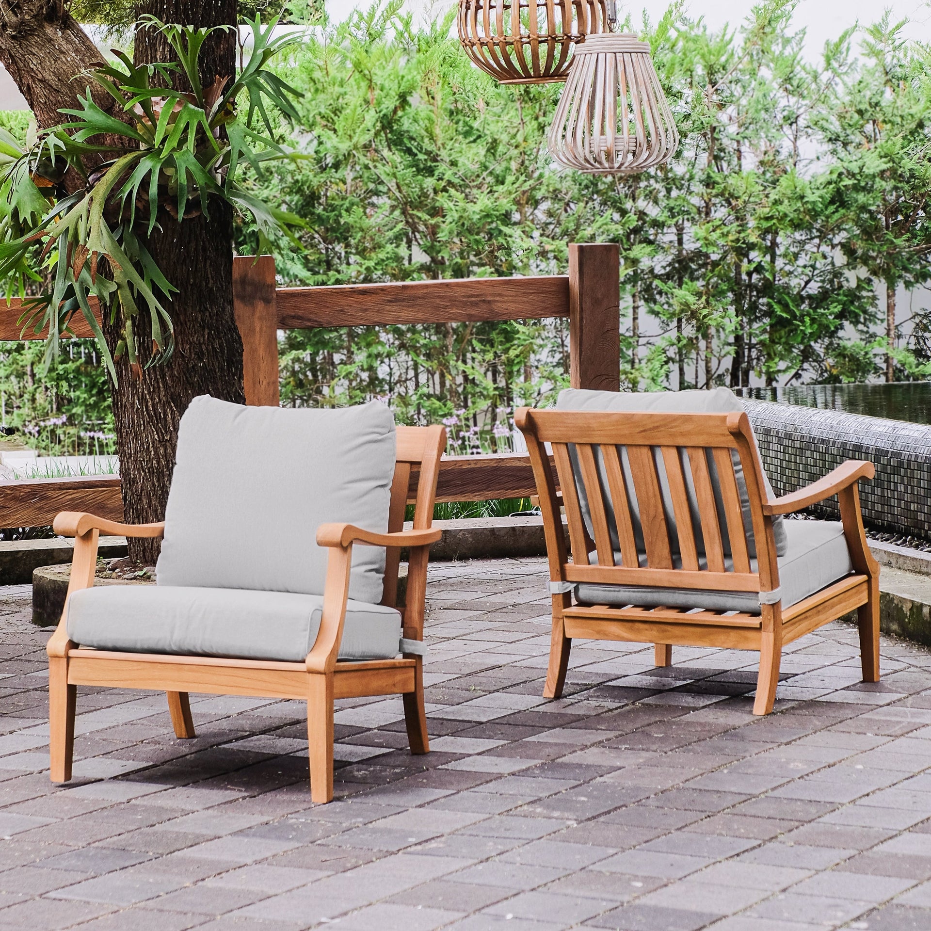 Cambridge Casual Robin Teak Outdoor Club Chair Set of 2