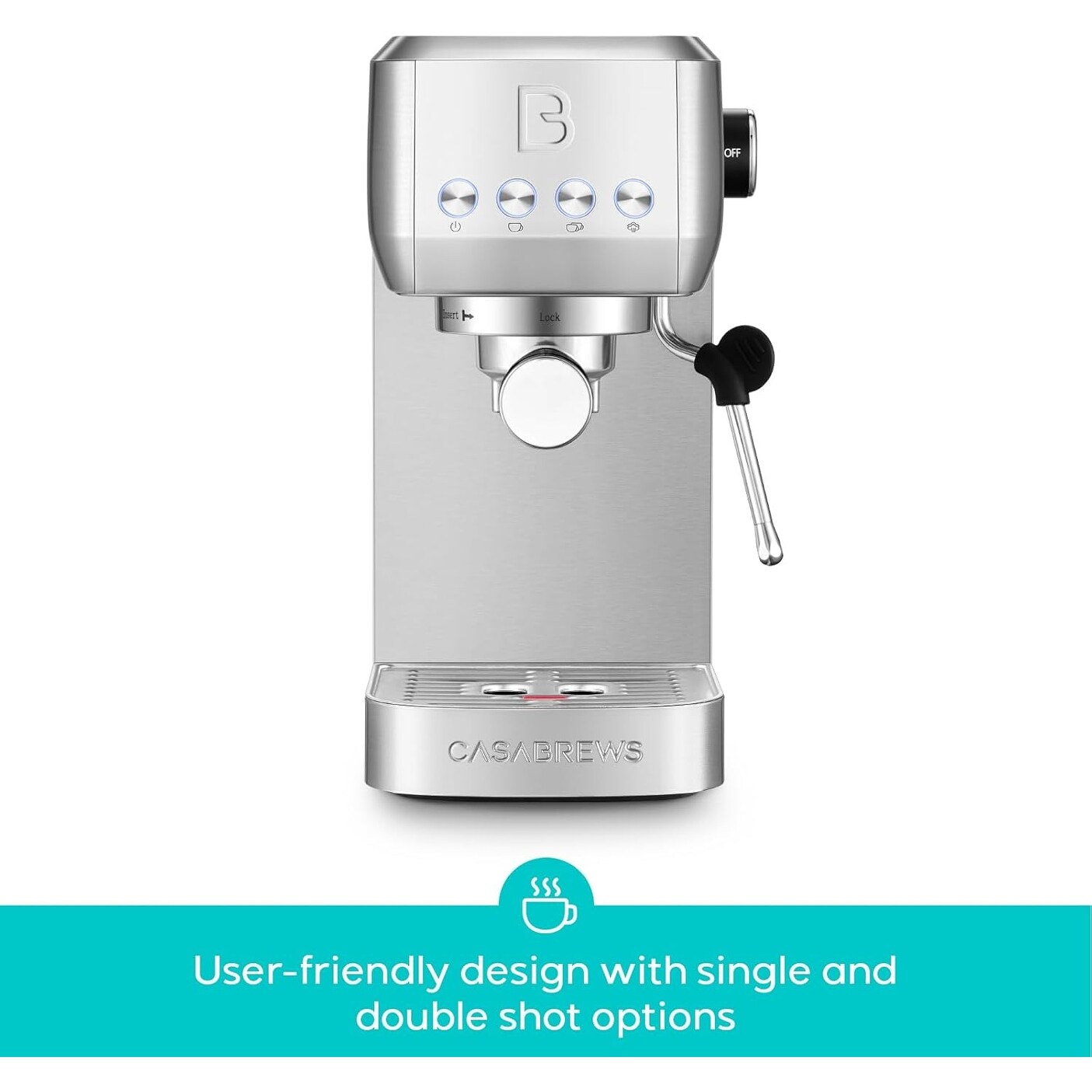 Casabrews 3700E 20 Bar Professional Espresso Machine with Milk Frother - N/A