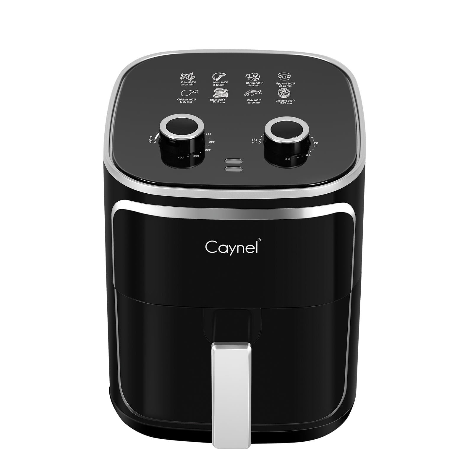 Caynel 5 Quart Compact Air Fryer, 1400w Dishwasher-Safe Basket, Black