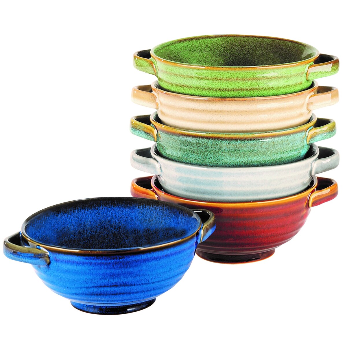 Certified International Reactive Glaze 20 oz. Soup Crocks, Set of 6