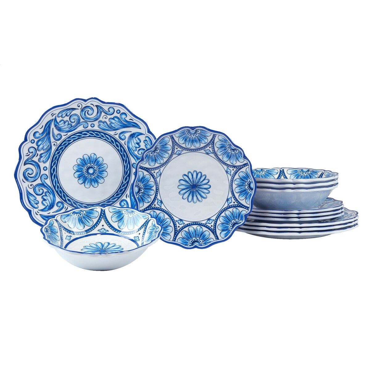 Certified International Veranda Melamine 12-piece Dinnerware Set, Service for 4