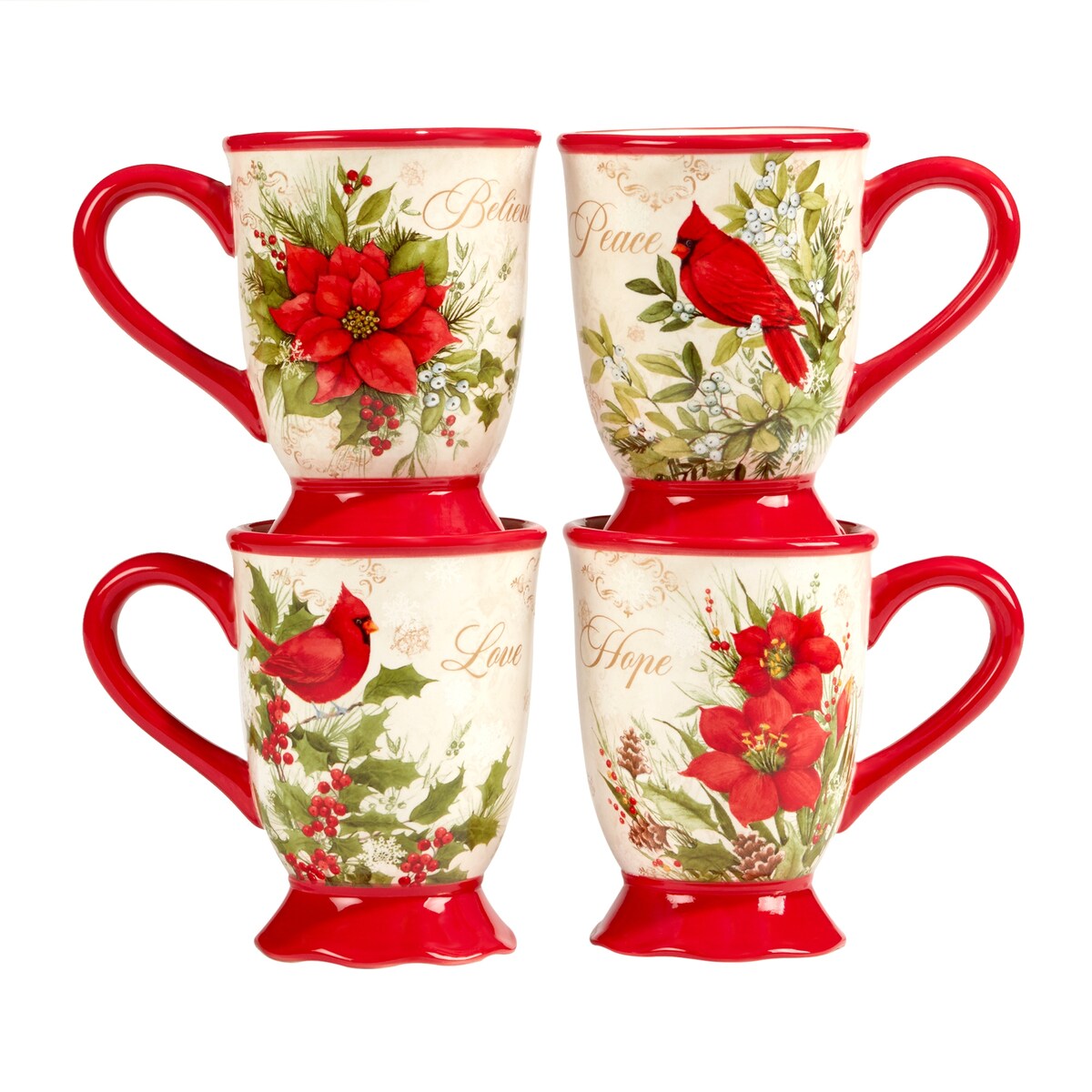 Certified International Winter's Medley 16 oz. Mugs, Set of 4