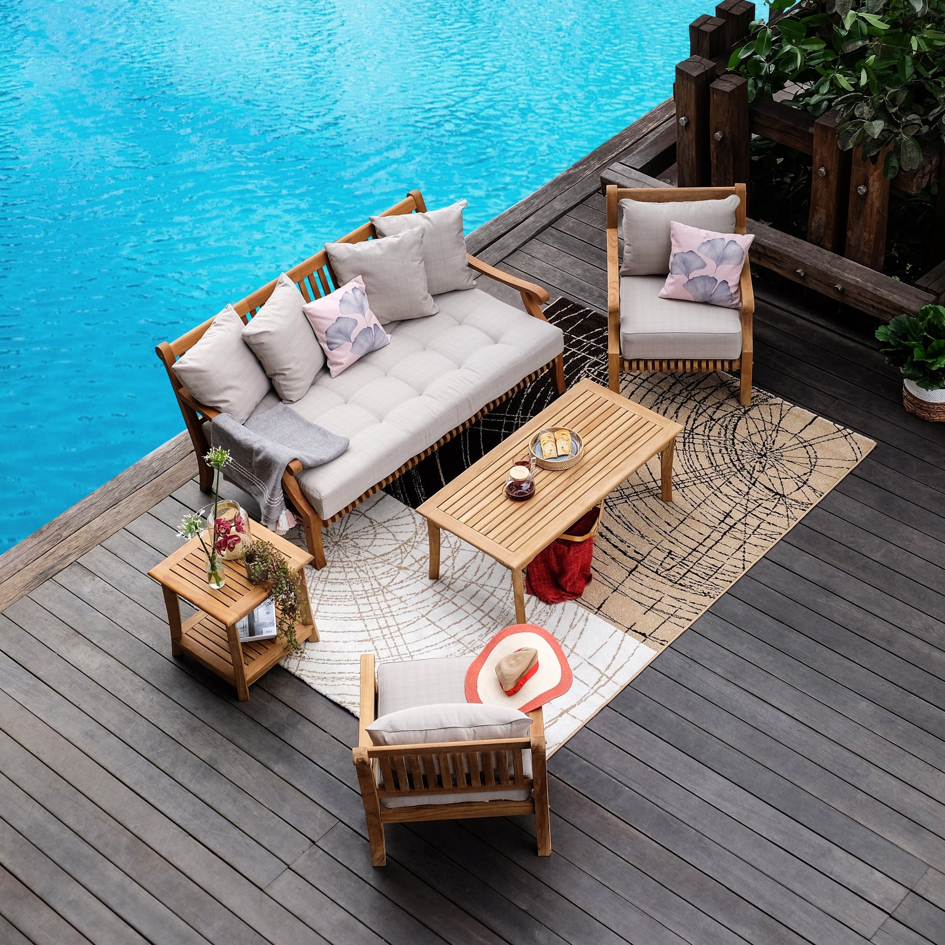 Cambridge Casual Chara 5-piece Teak Patio Conversation Set