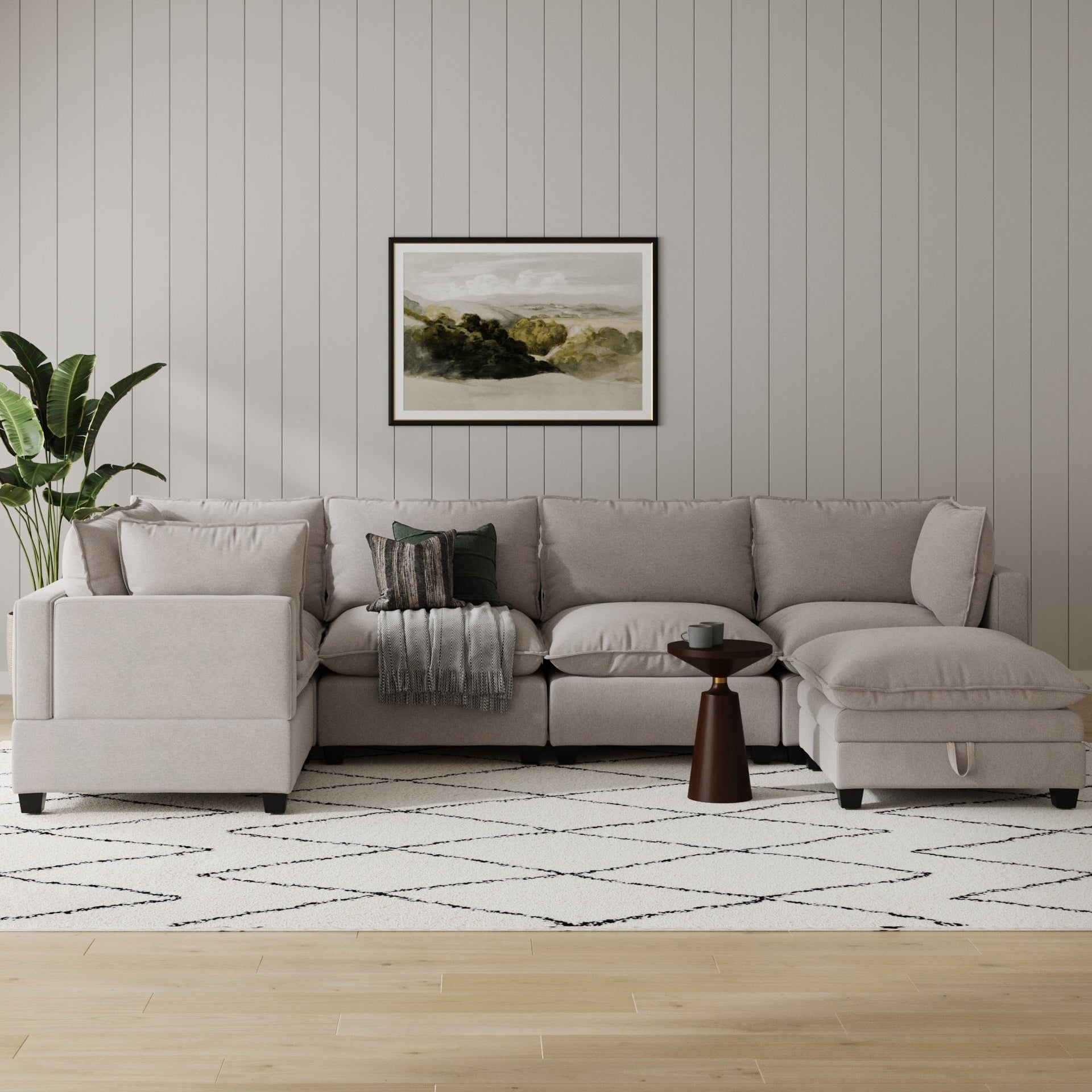 Chelsea Modern Cloud Modular Upholstered Sofa with Deep Seat and Plush Cushions