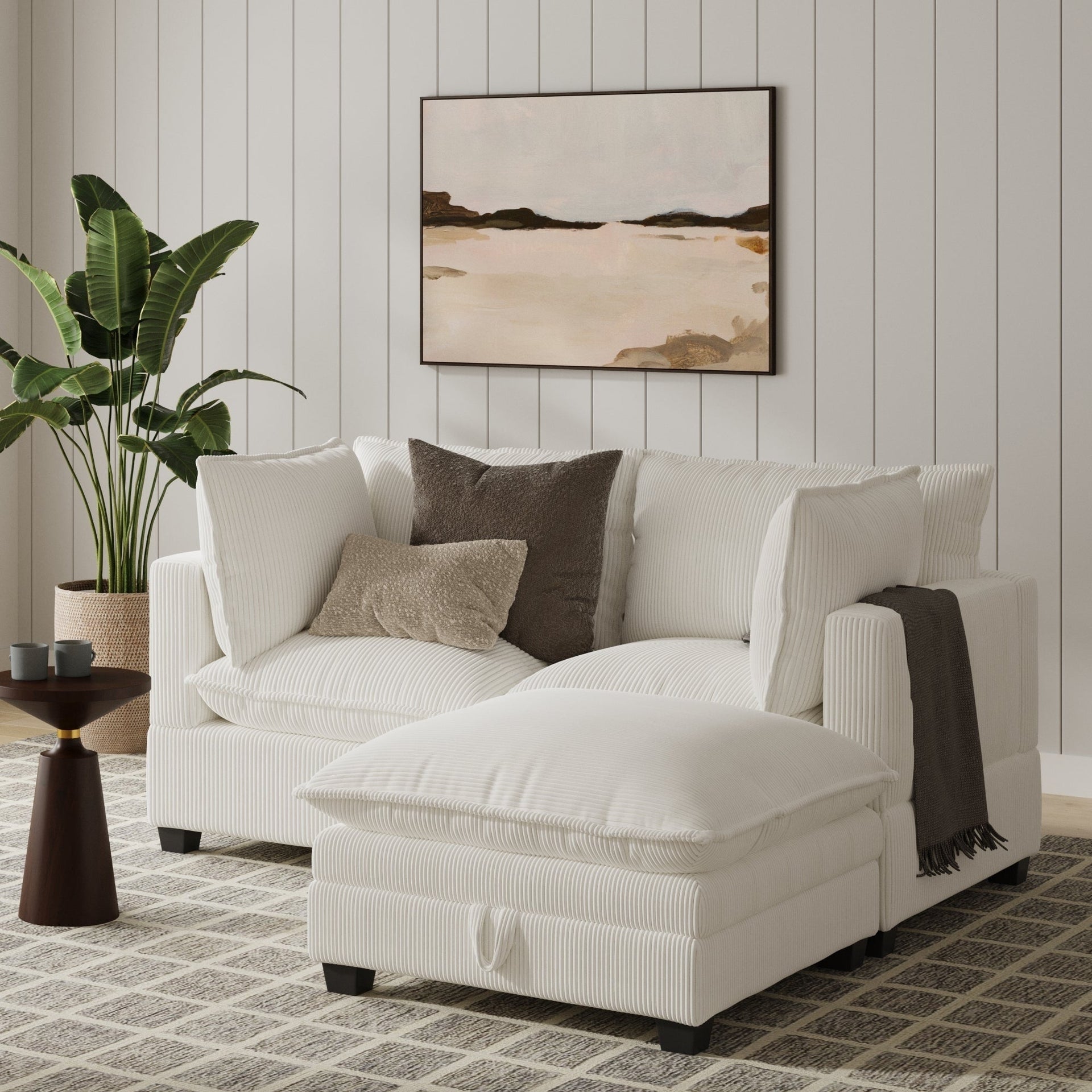 Chelsea Modern Cloud Modular Upholstered Sofa with Deep Seat and Plush Cushions