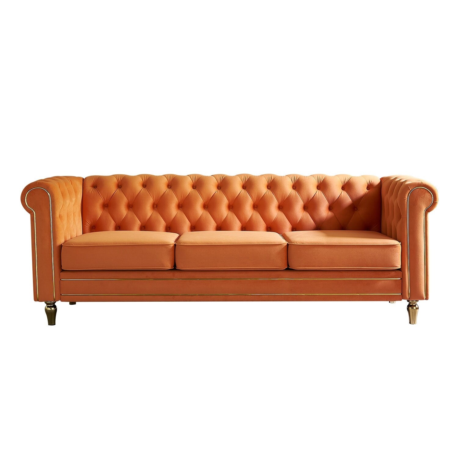 Chesterfield 84.65-inch Velvet Sofa - 30.31 x 31.50 x 84.65