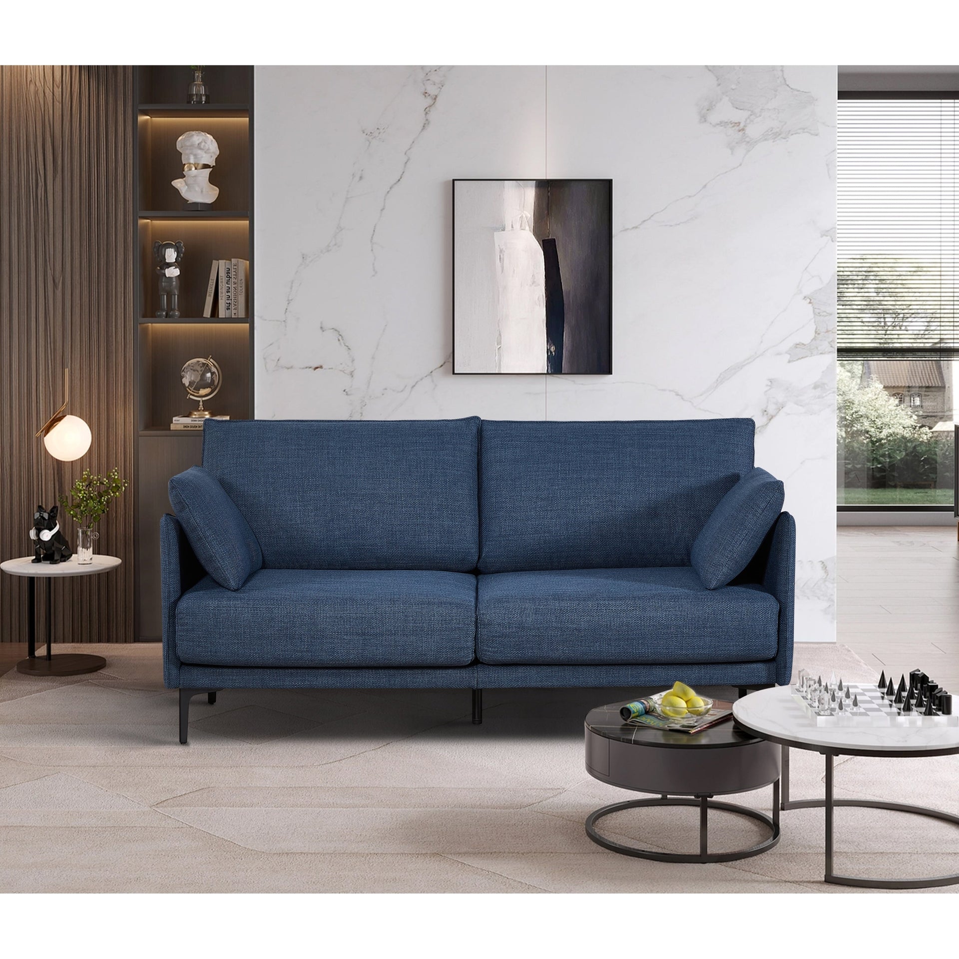 Christopher Knight Home - 2.5-Seater Sofa with USB Charging Port & Metal Legs