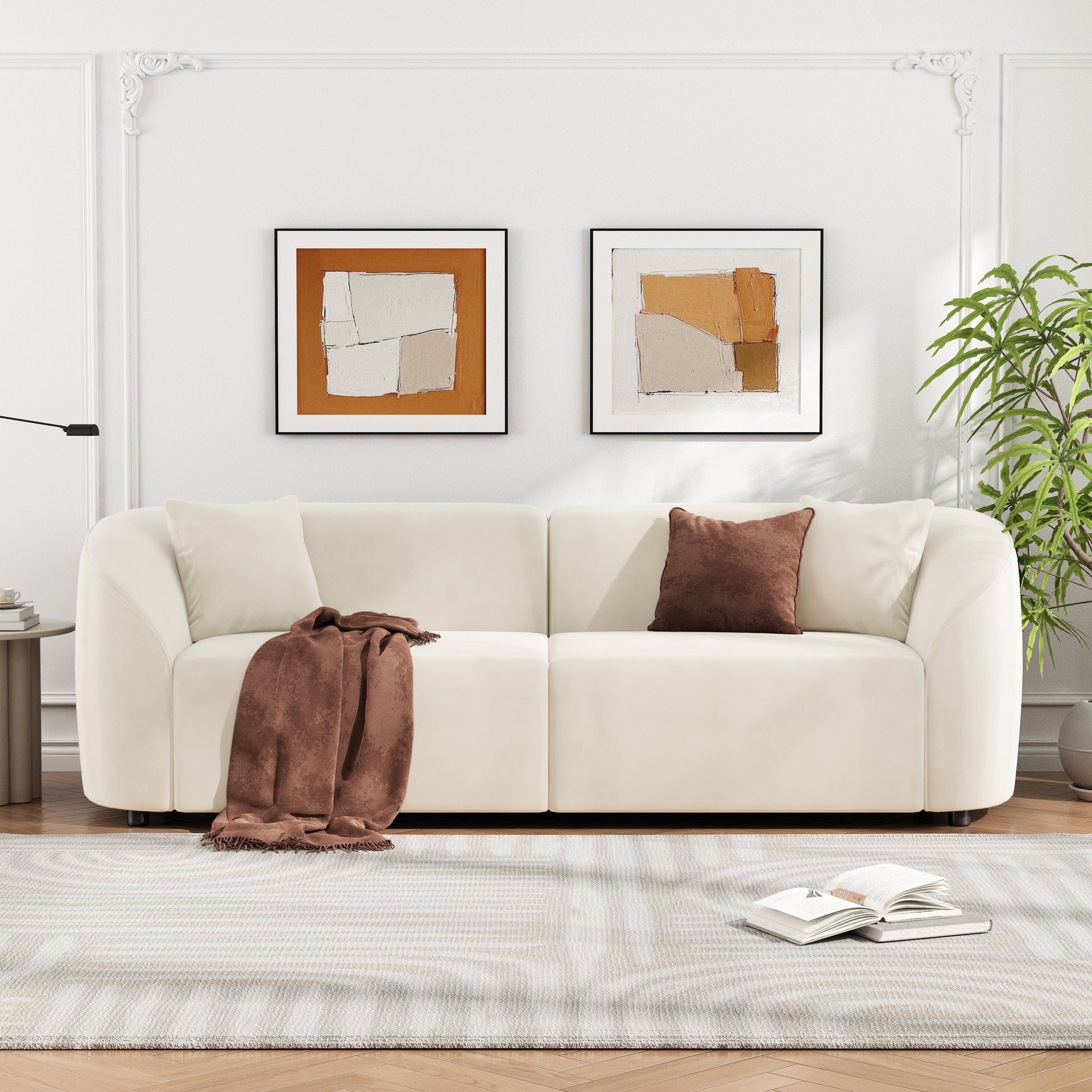 Christopher Knight Home - Allegra Sculptural 87â?Curved Sofa