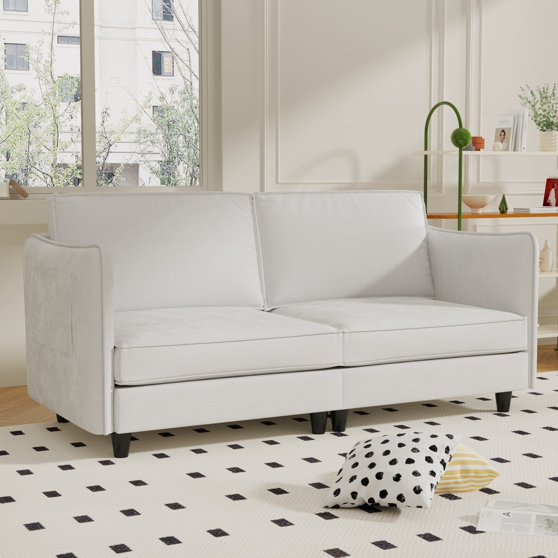 Christopher Knight Home - Hadley 74.27 Loveseat Sofa with Mid-Century Modern Design