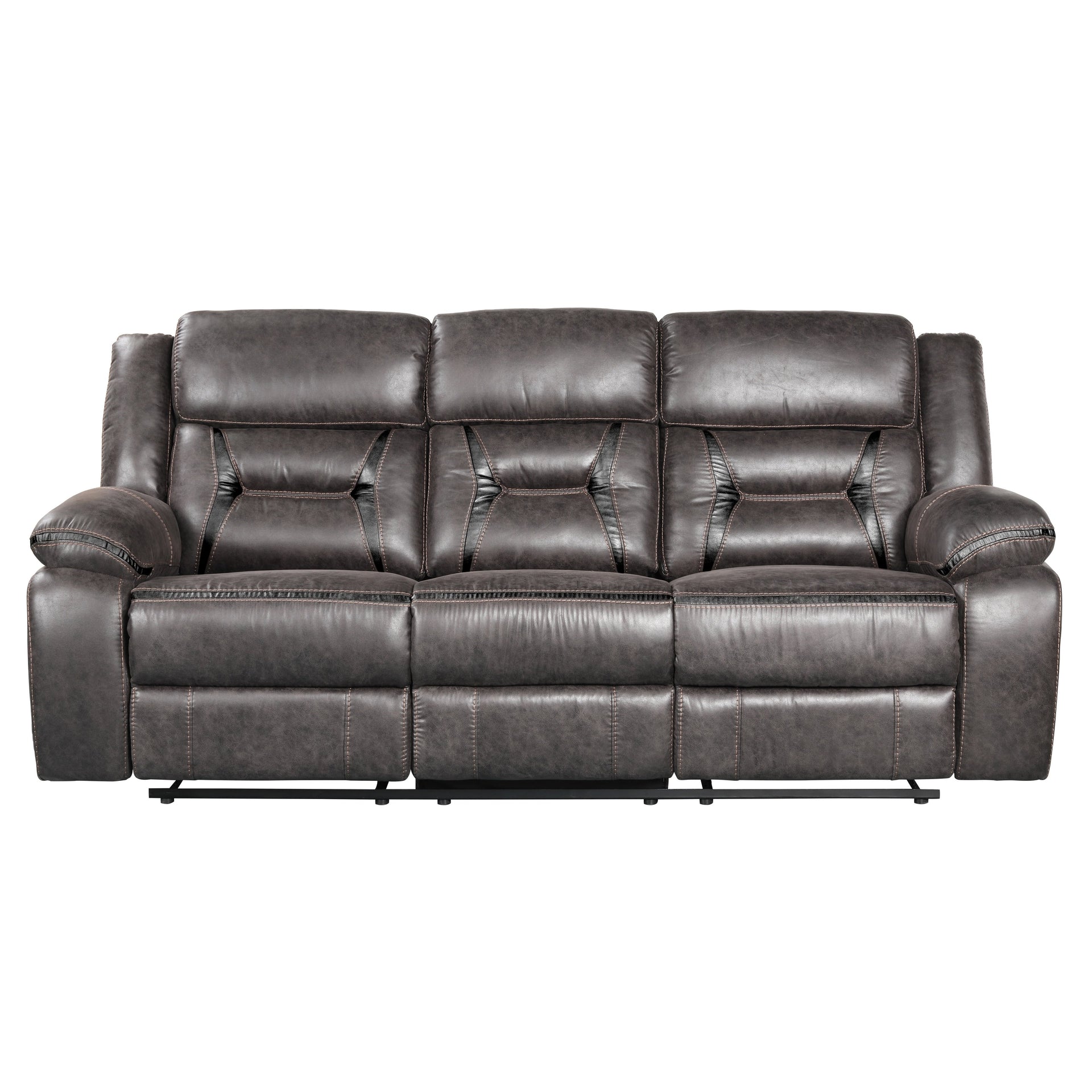 Roundhill Furniture Elkton Manual Motion Reclining Sofa with Storage Console