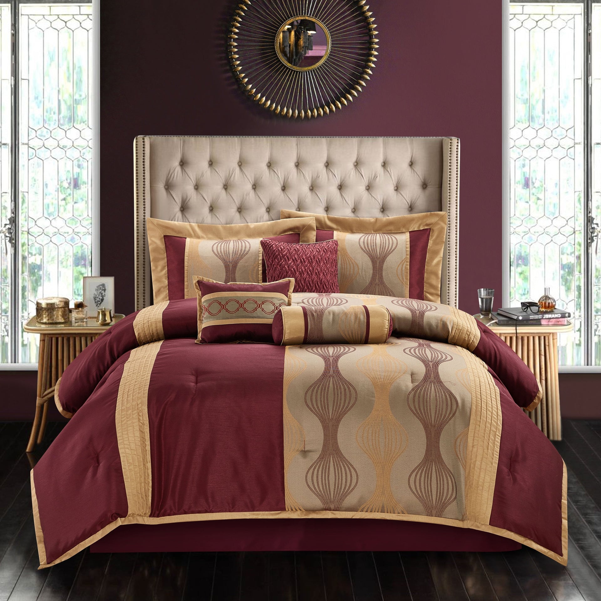 Nanshing Daniella 7-Piece Modern Geometric Comforter Set
