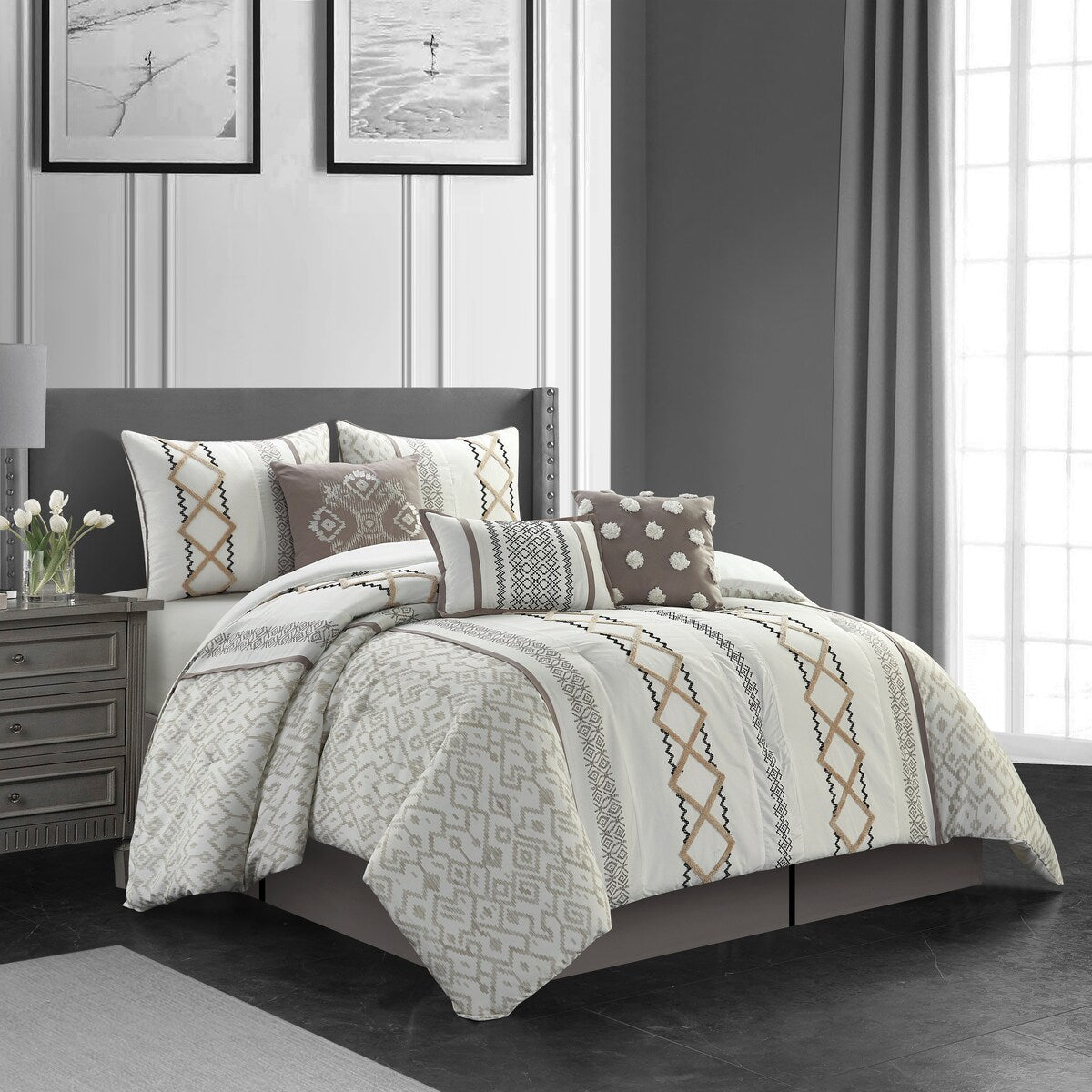 Nanshing Trina 15 Piece Boho Embroidered Comforter Set