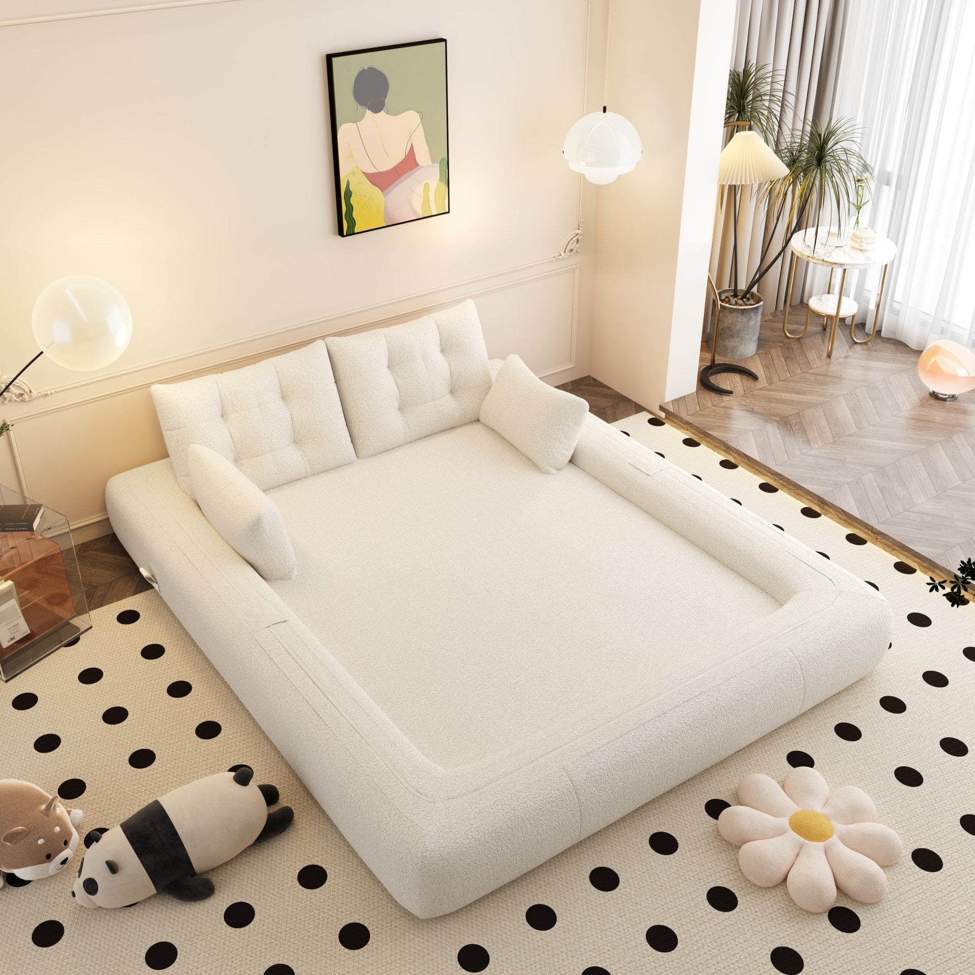 78in Wide Lazy Sofa Couch Multi Functional Foldable Sofa Bed