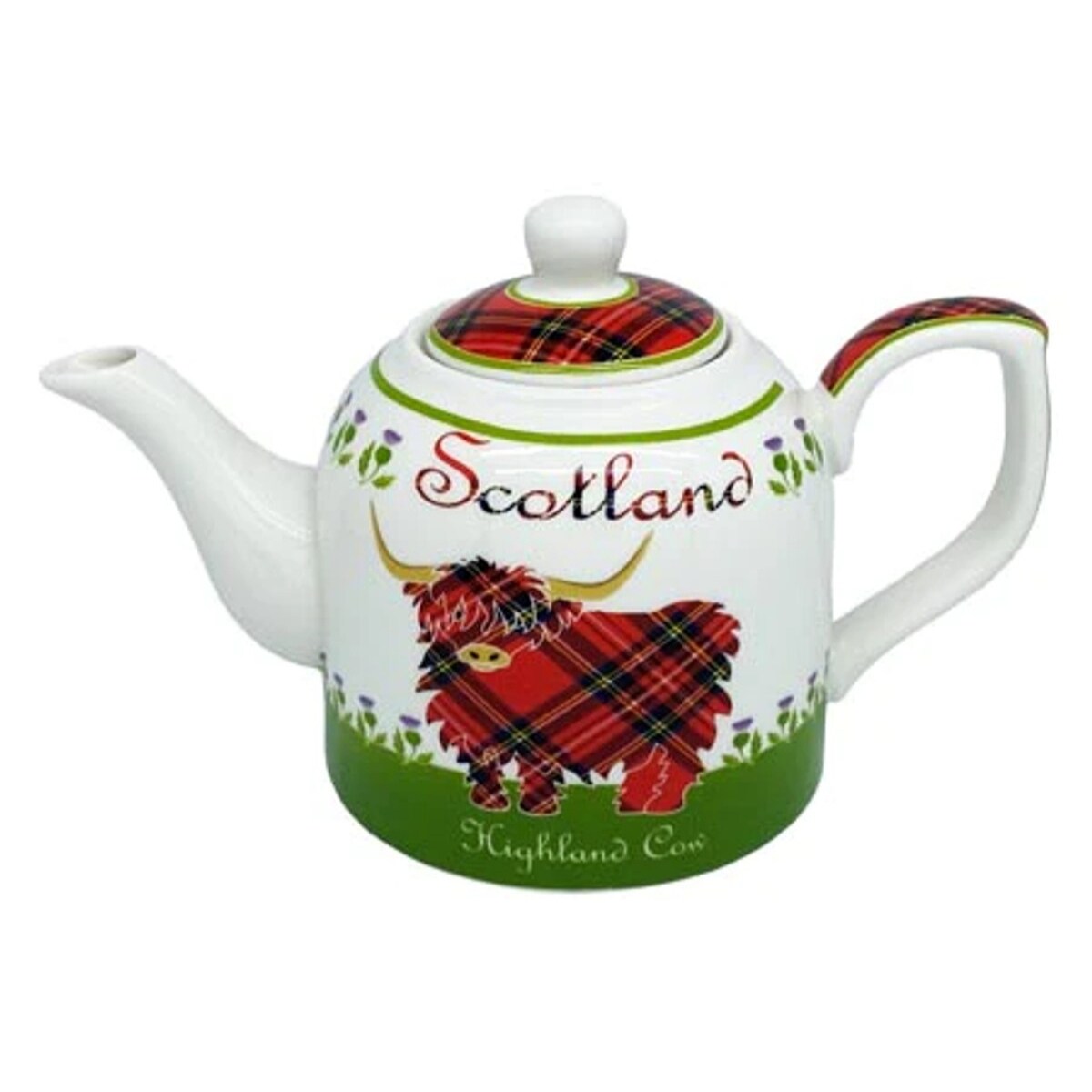 Bone China Highland Cow Designed Teapot - Multi