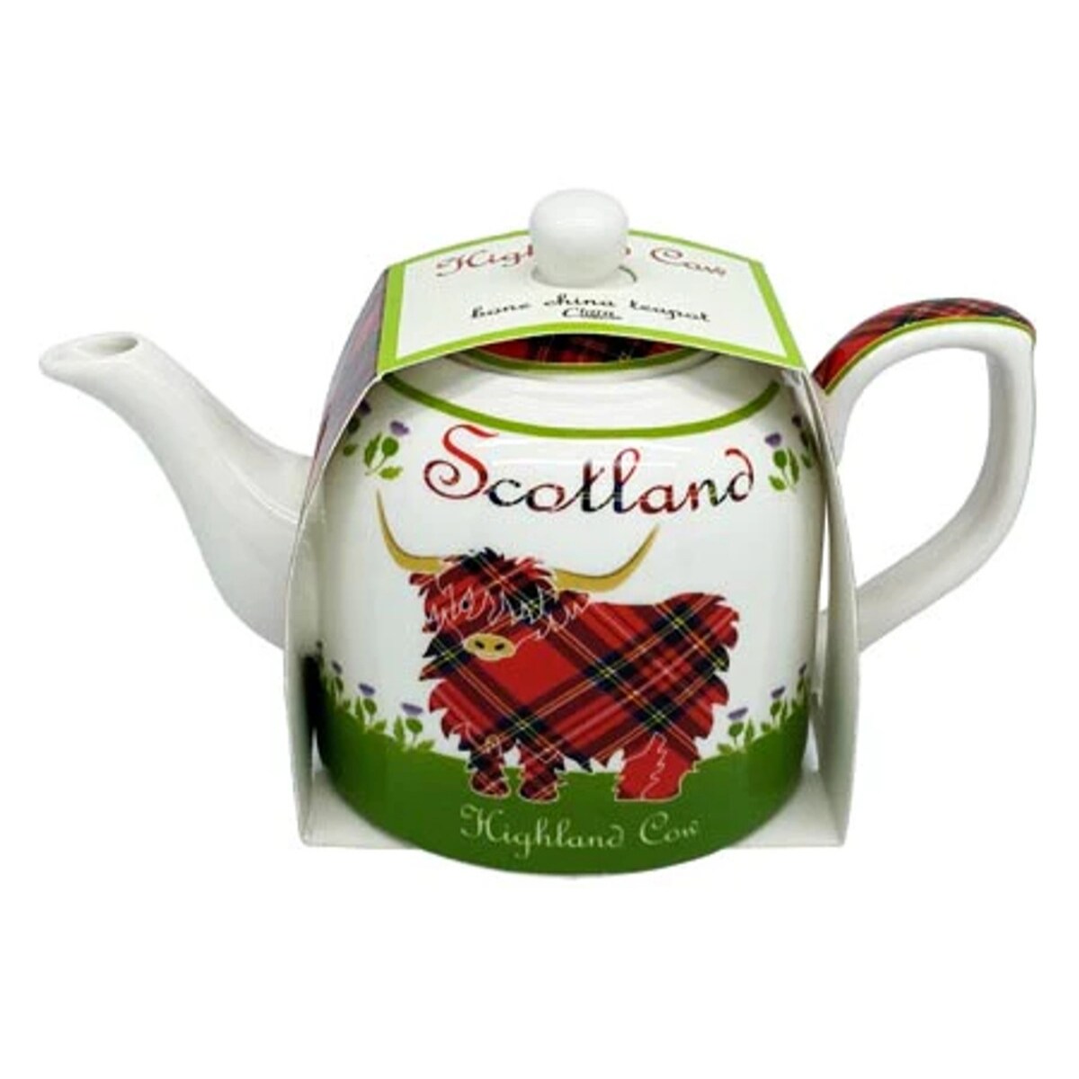 Bone China Highland Cow Designed Teapot - Multi