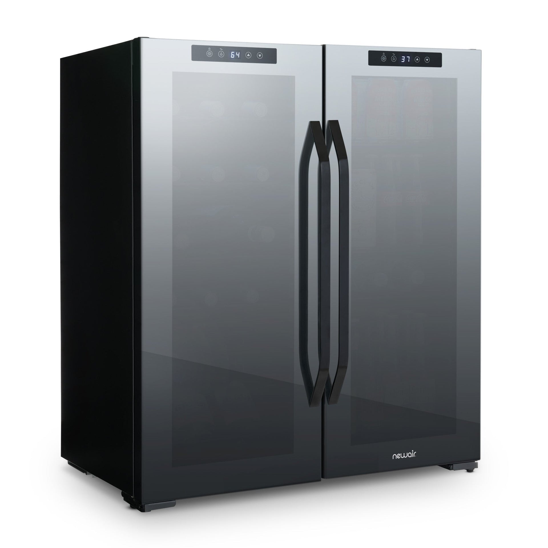 Newair Wine and Beverage Refrigerator, 18 Bottles & 59 Cans, Dual Temperature Zones, Freestanding, Digital Temperature Control