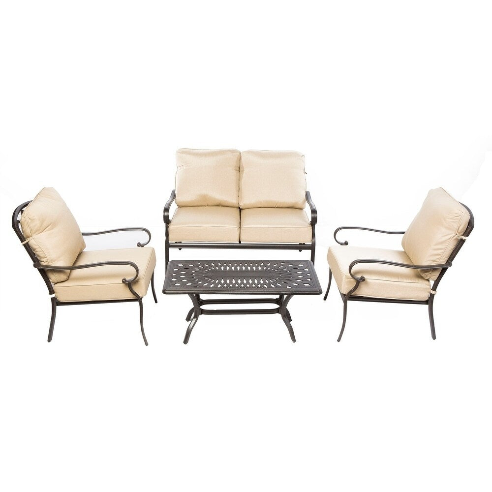 Newbury Cast Aluminum 4-piece Deep Seating Patio Set
