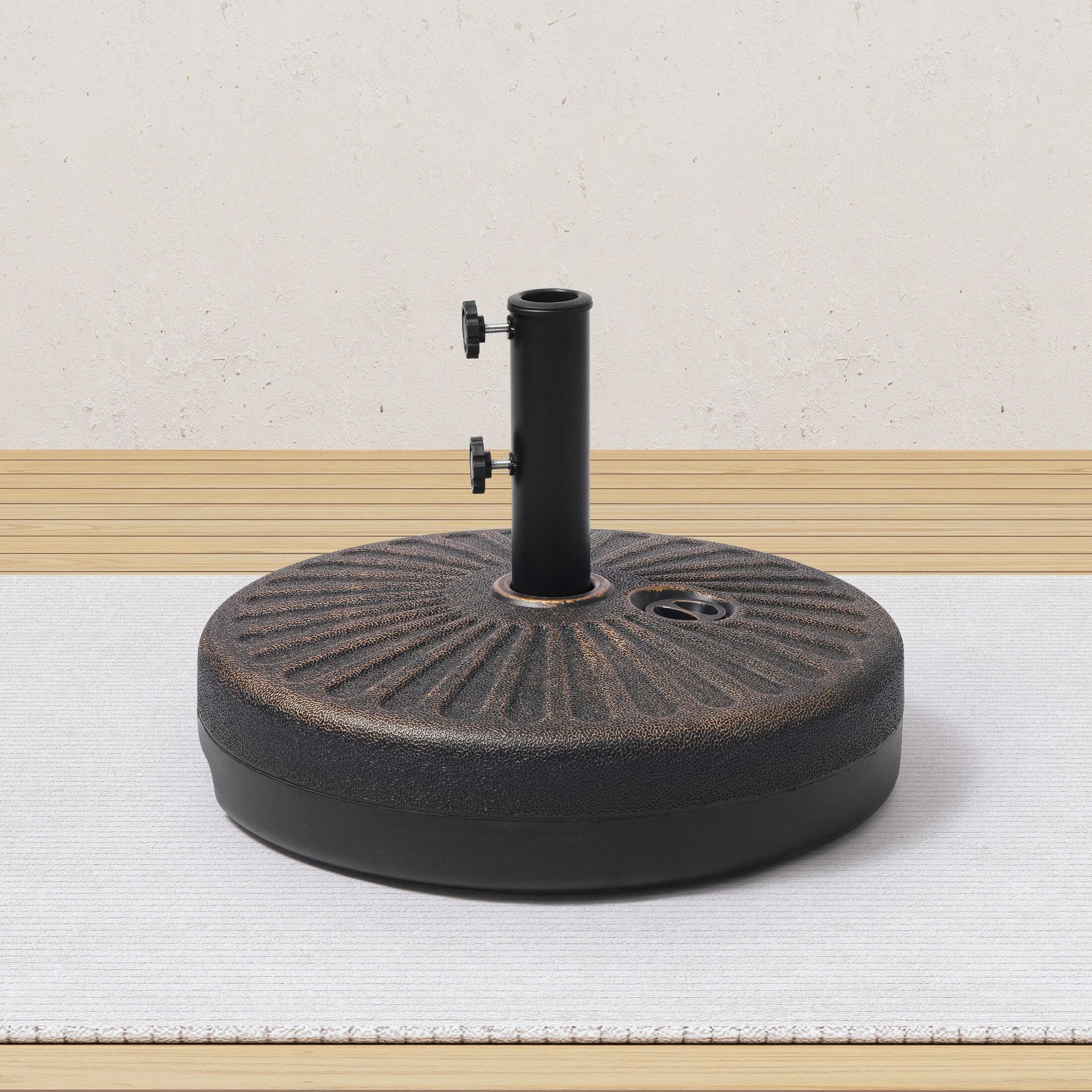 Newport 55-lb Fillable Round Patio Market Umbrella Base Stand - N/A