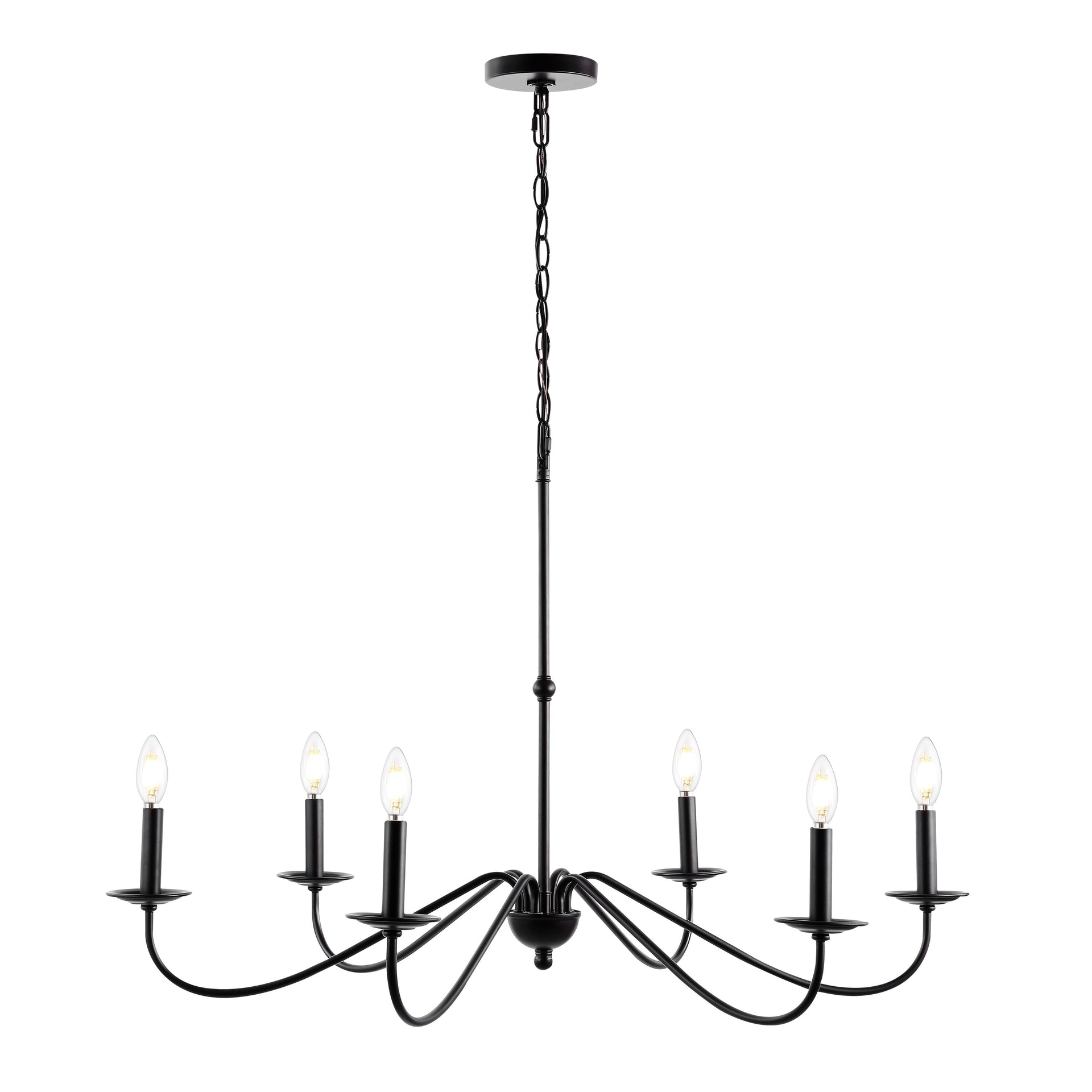 34.75 6-Light Iron LED Chandelier, by JONATHAN Y