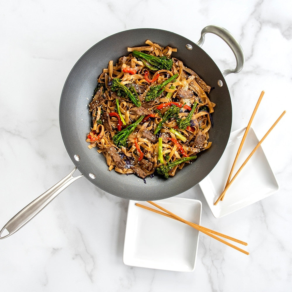 Nordic Ware Asian Spun Wok, 14, Metallic