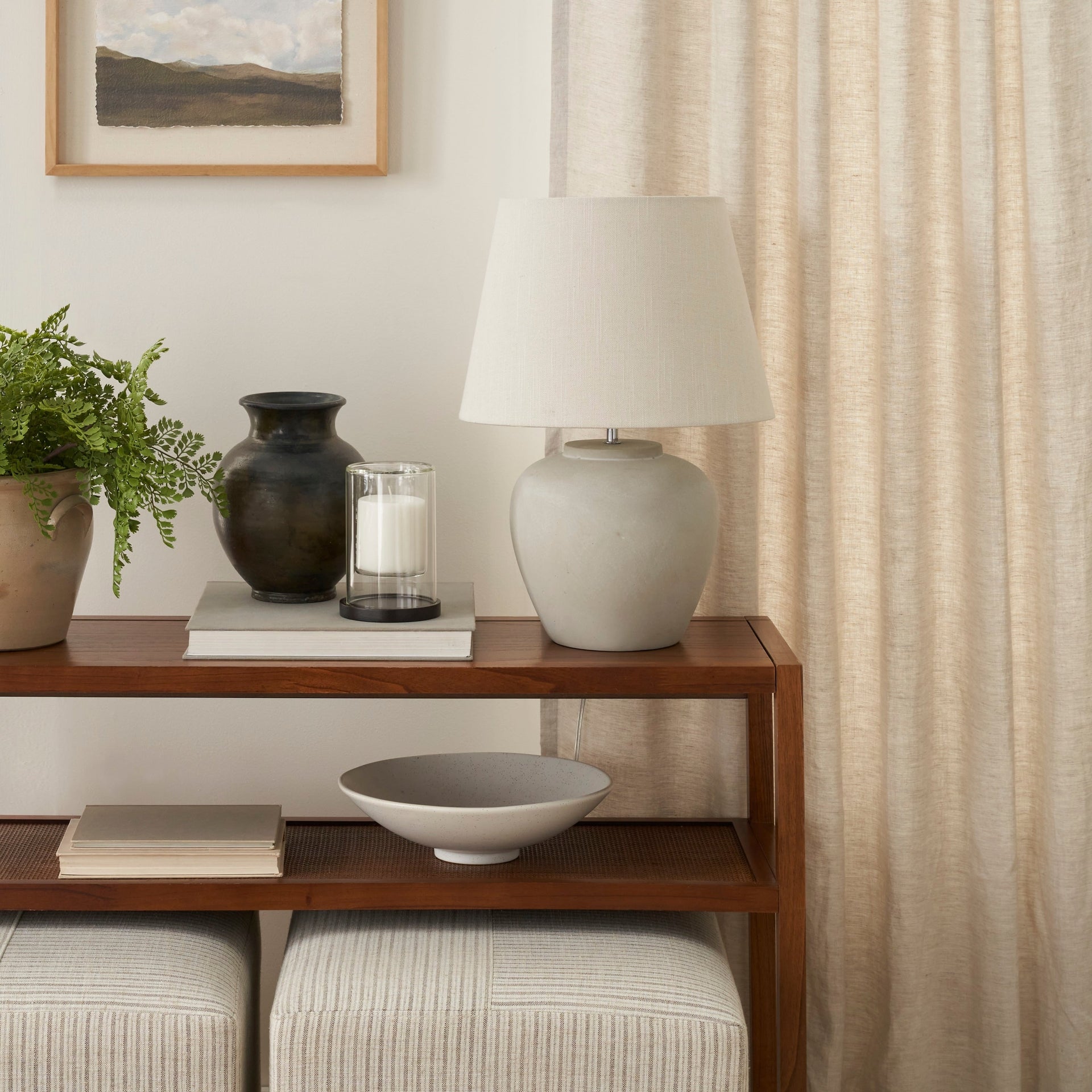 Nourison 20 Rustic Ceramic Pot Table Lamp