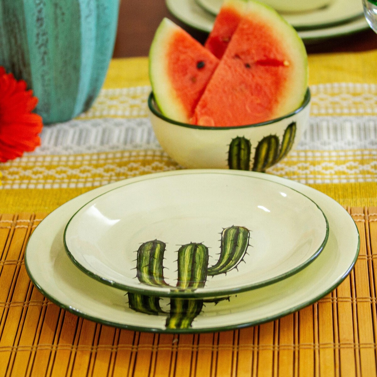 Novica Handmade Saguaro Ceramic Salad Plates (Pair)