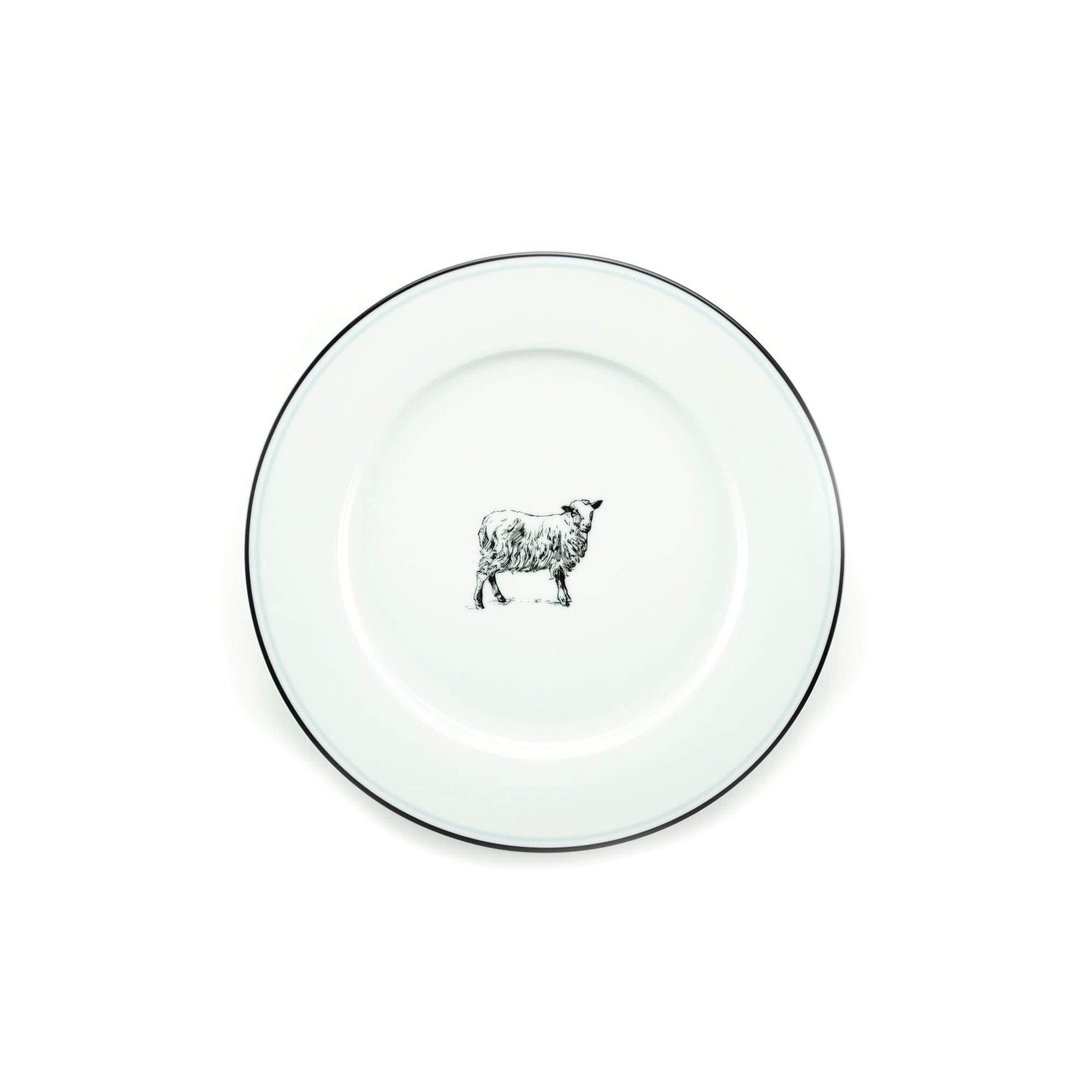 Omniware Set of 4 Country Sheep Design Farm Plates