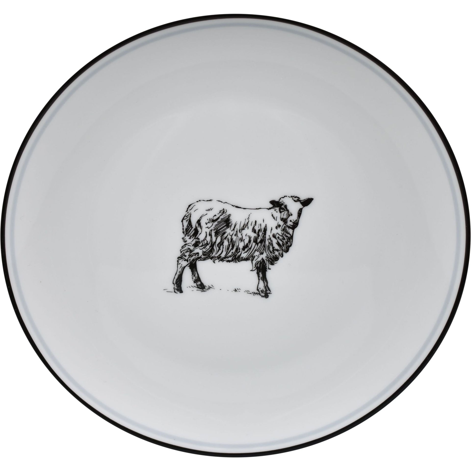 Omniware Set of 4 Country Sheep Design Farm Plates