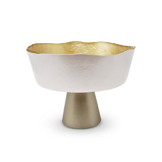 Organic Shaped Footed Bowl With Gold
