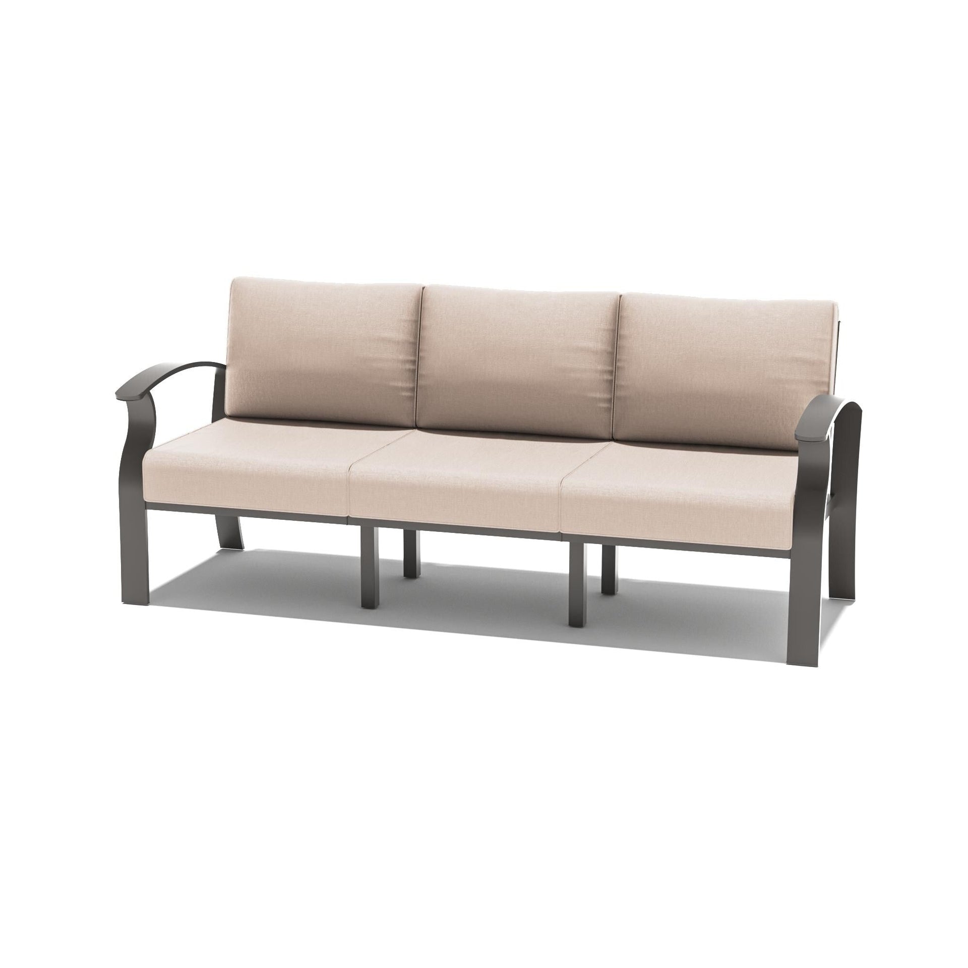 Outdoor Aluminum Couch Settee with Sand Cushions