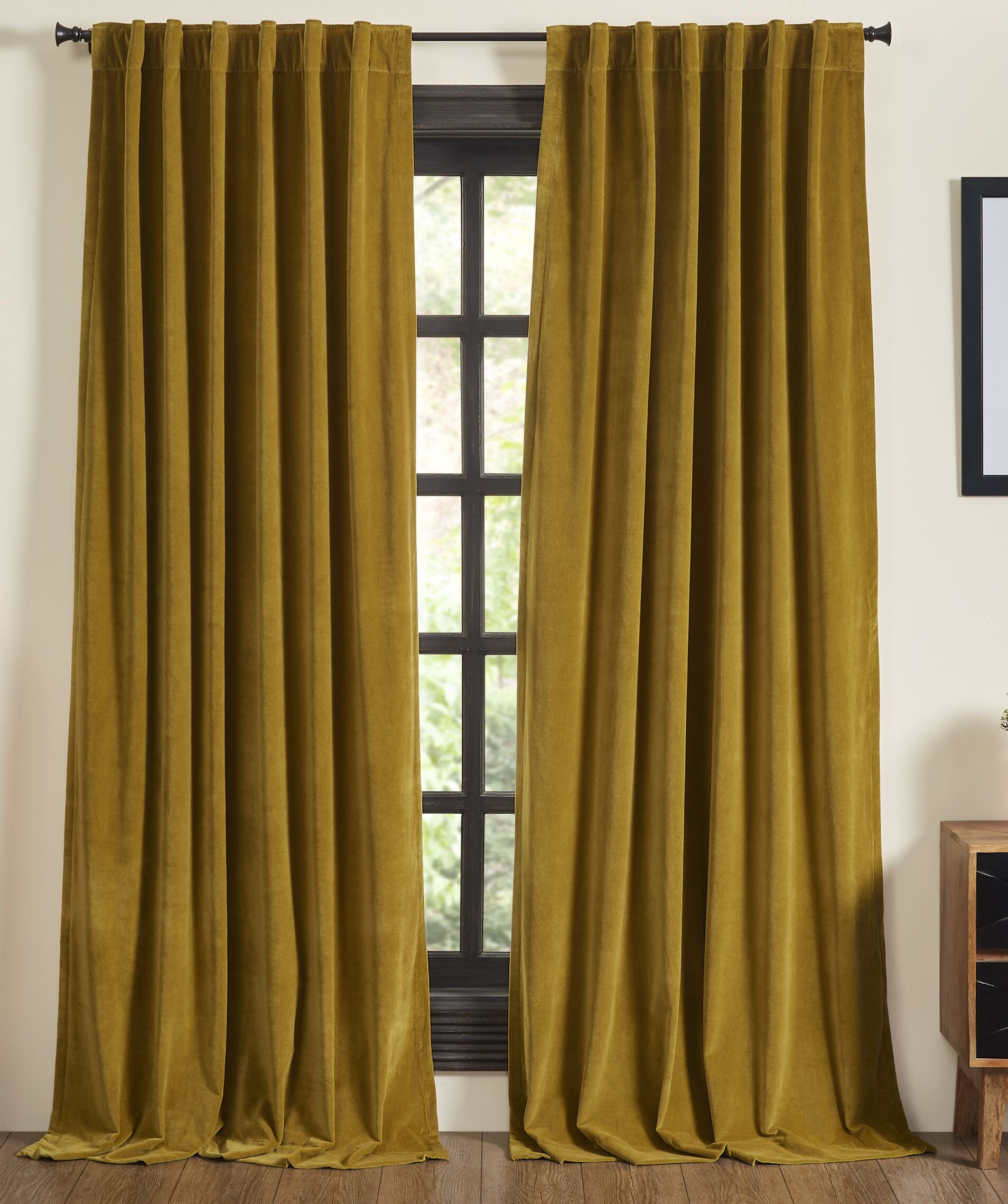 Stella Velvet Drapery Panel - Chartreuse