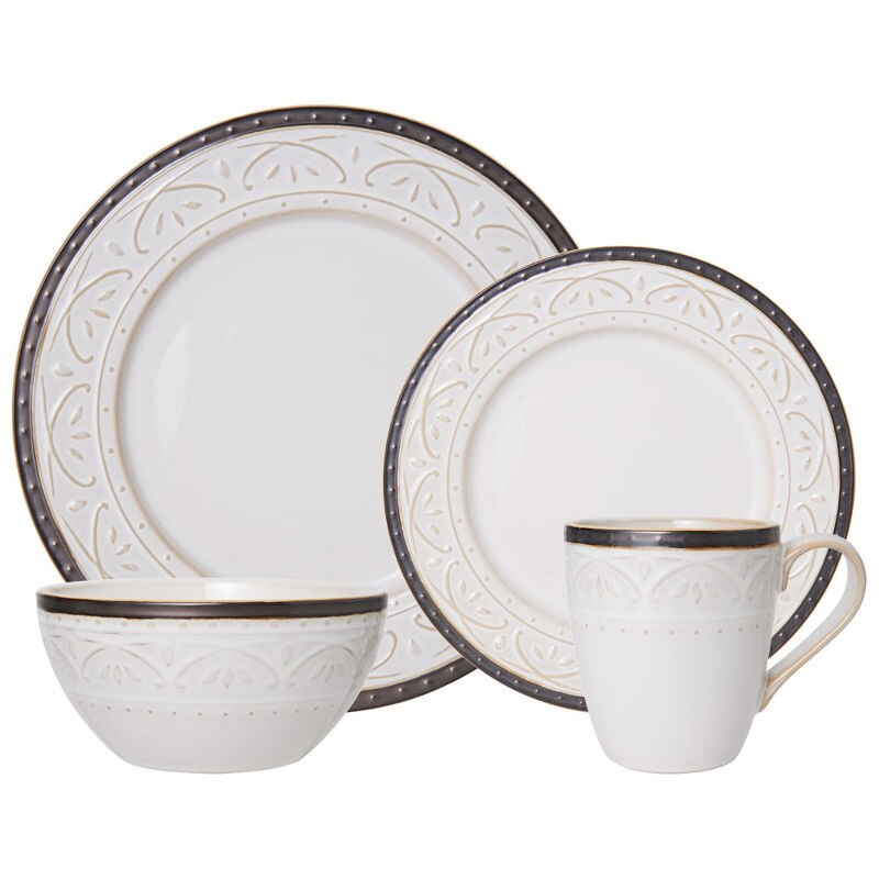 Pfaltzgraff Promenade Scroll 16-Piece Dinnerware Set, Service for 4