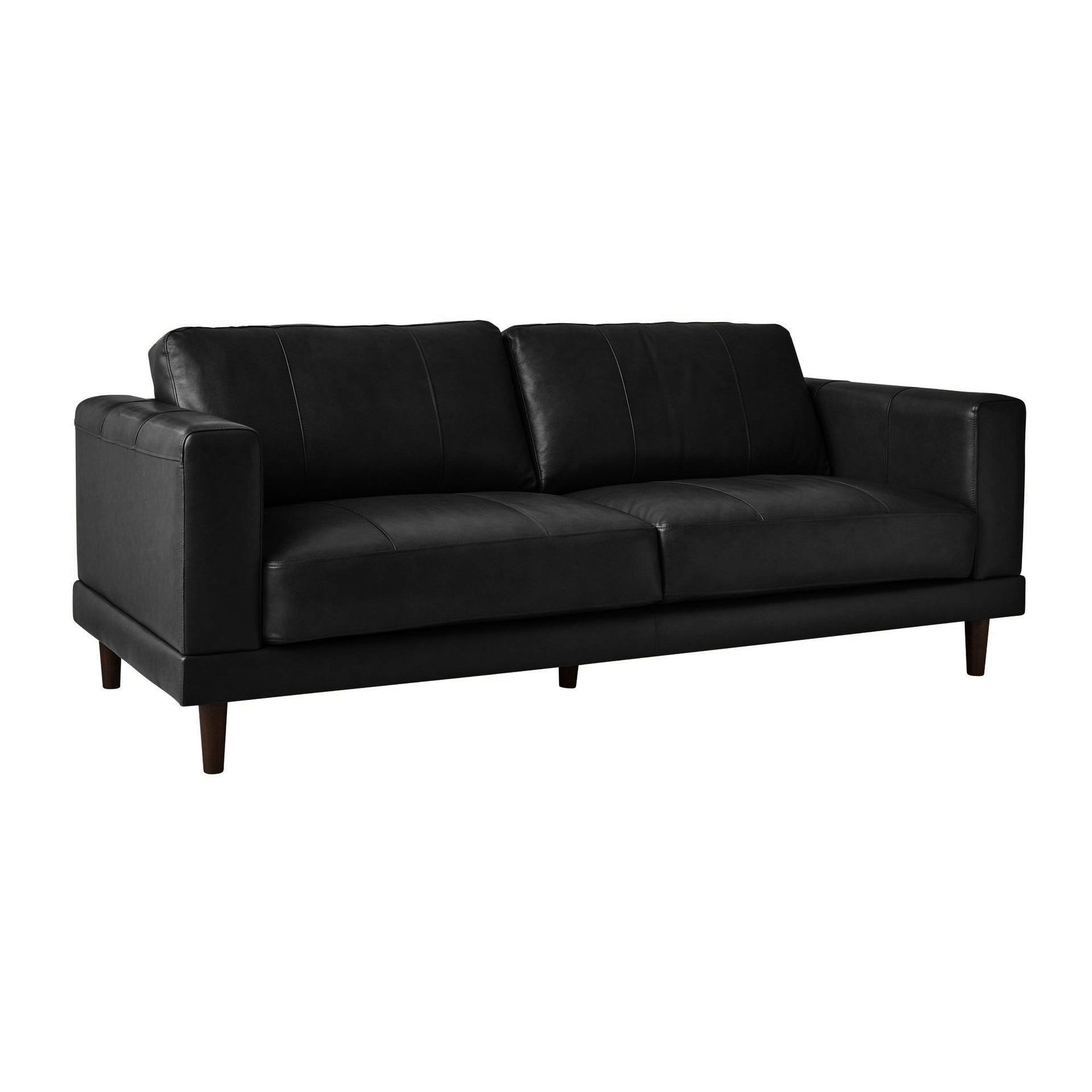 Picket House Furnishings Hanson Leather Sofa in Black