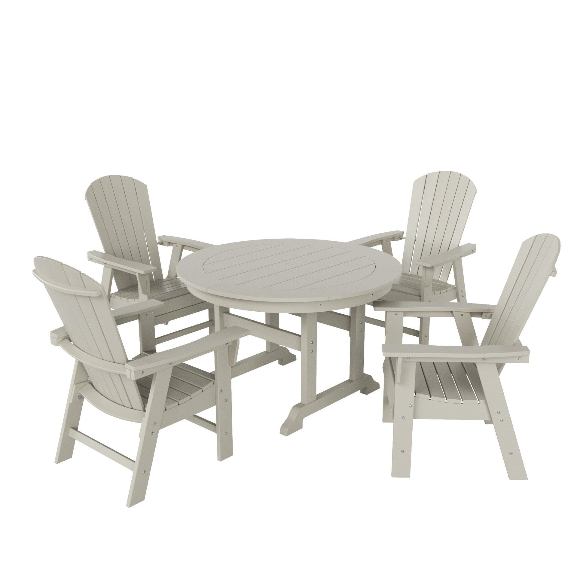 Polytrends Altura 5-Piece Round Poly Eco-Friendly All Weather Outdoor Dining Set