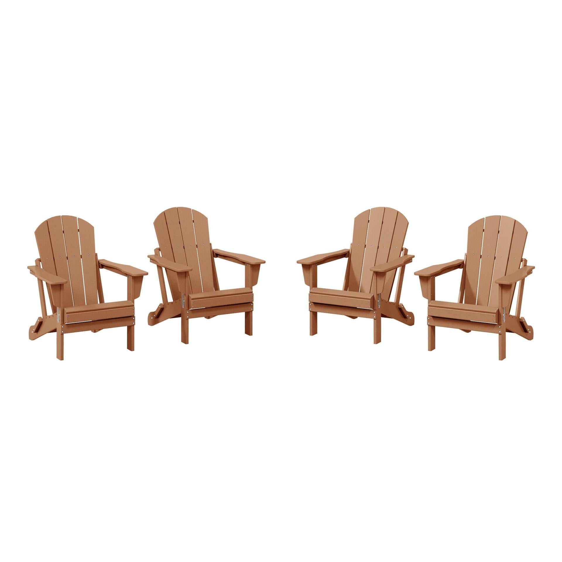 Polytrends Laguna Weather Resistant Outdoor Patio Folding Adirondack Chairs (Set of 4)