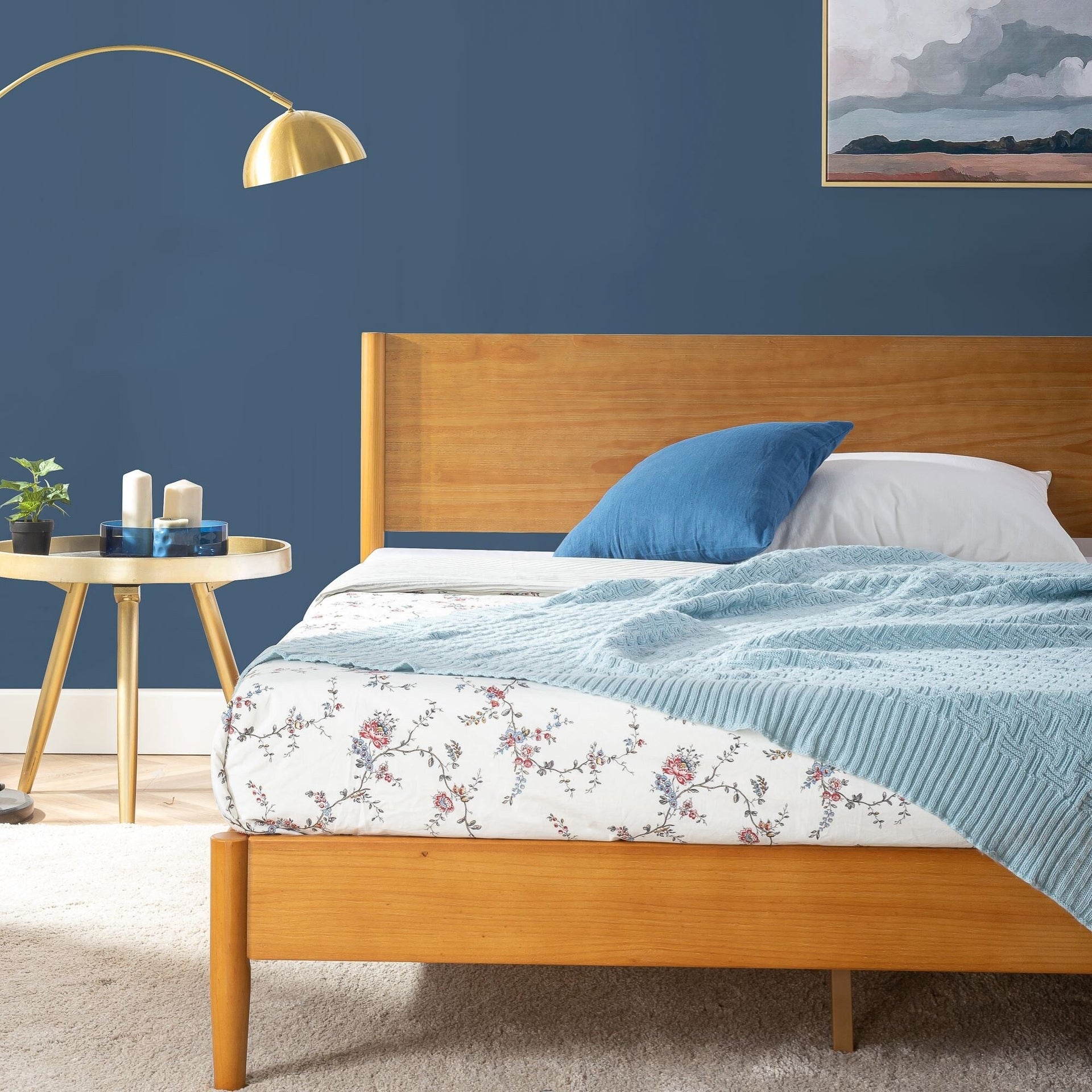 Priage by ZINUS Mid Century Wood Platform Bed Frame