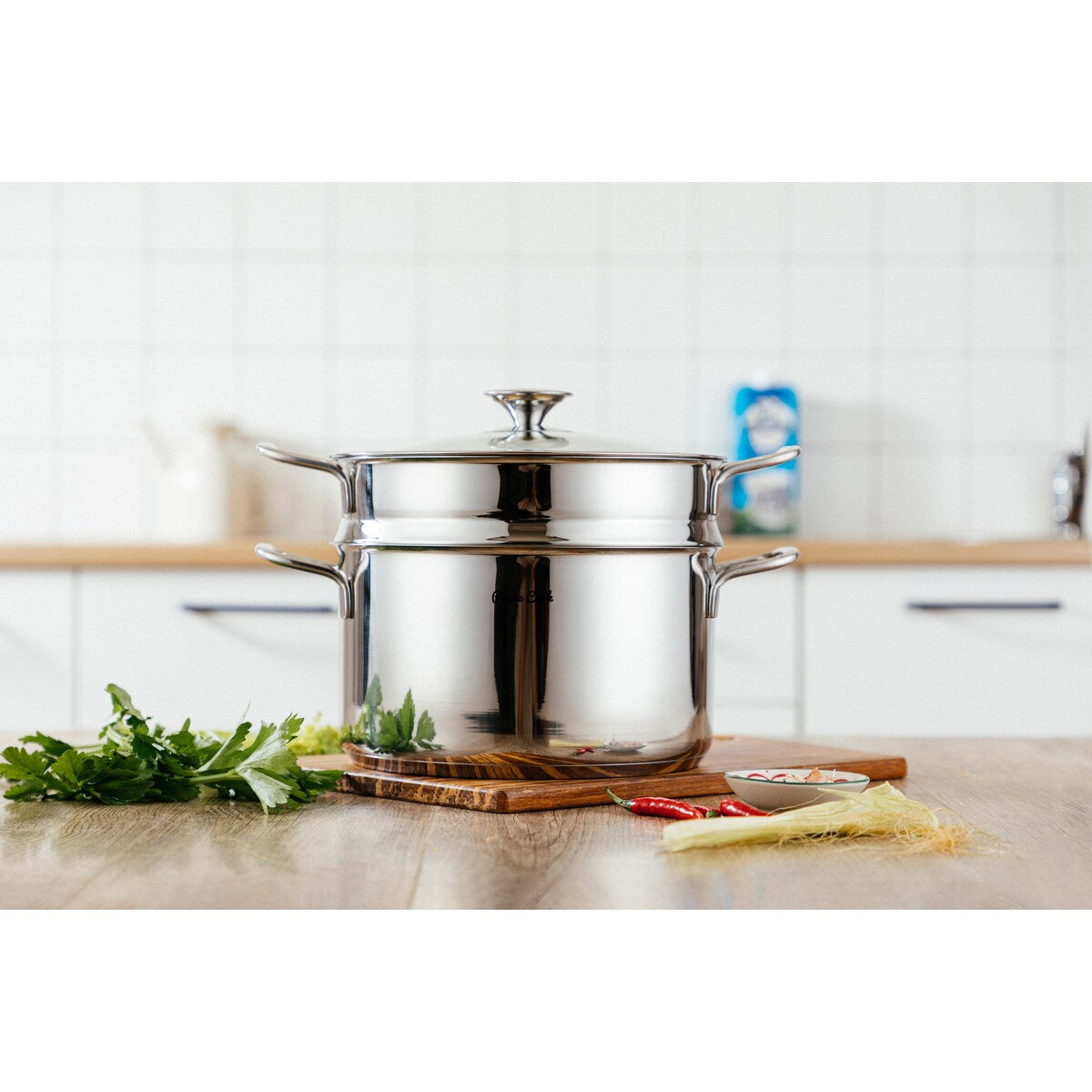 Prime Cook 6.4 qt. Stainless Steel Steamer Pot with Lid