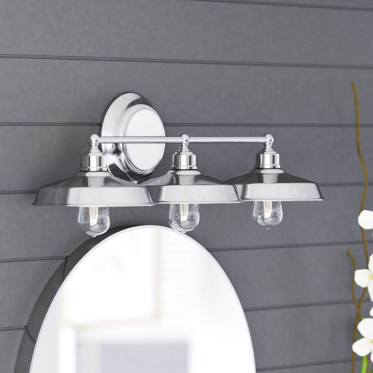 Prominence Home Lyndan, Indoor Vanity & Bathroom Light, Matte Black & Brushed Nickel Finishes - 3-Light