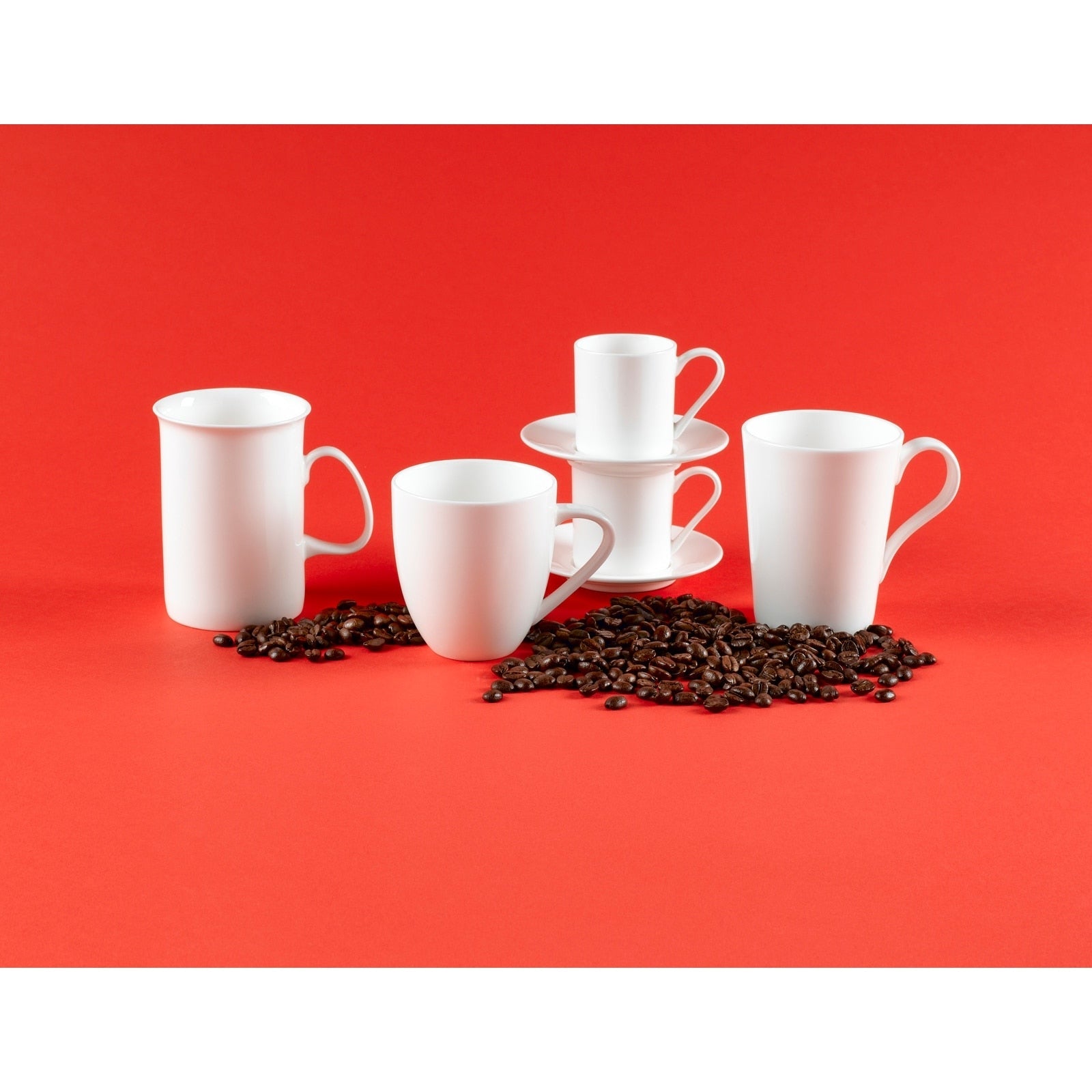 Red Vanilla Bone China Conical Mug Set of 4