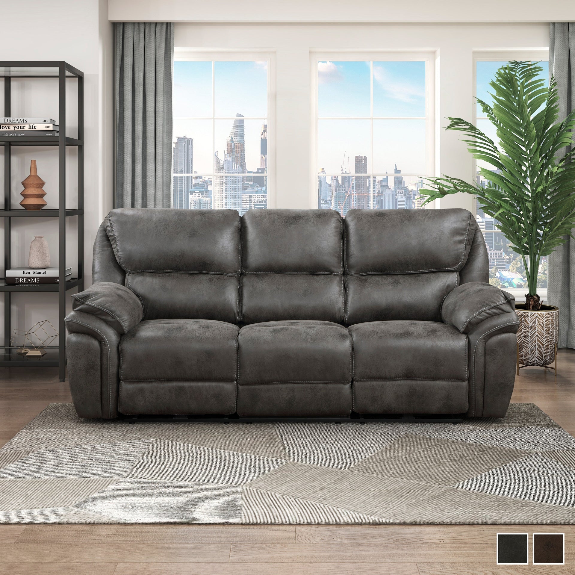 Regina Microfiber Power Double Reclining Sofa