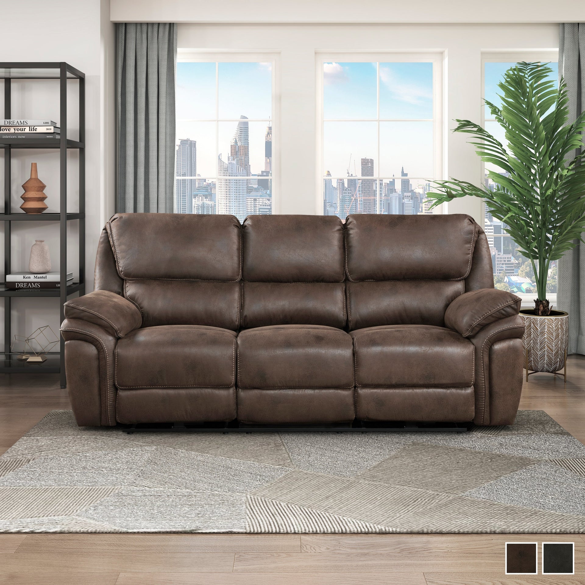 Regina Microfiber Power Double Reclining Sofa
