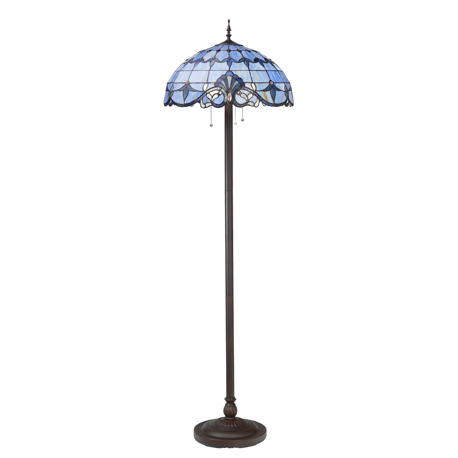 River of Goods Allistar Stained Glass and Resin 3-light 64-inch High Downlight Floor Lamp - 20L x 20W x 64H