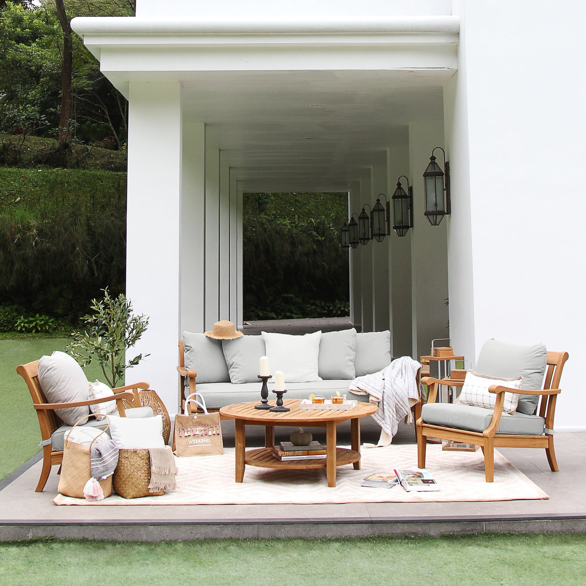 Cambridge Casual Robin Teak Outdoor Club Chair Set of 2
