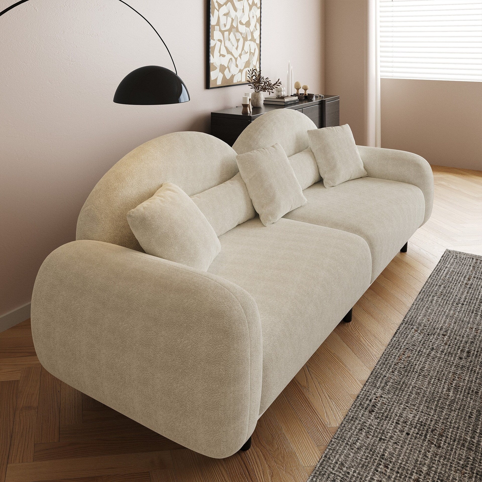 Romision Cotton Fabric Upholstered Sofa