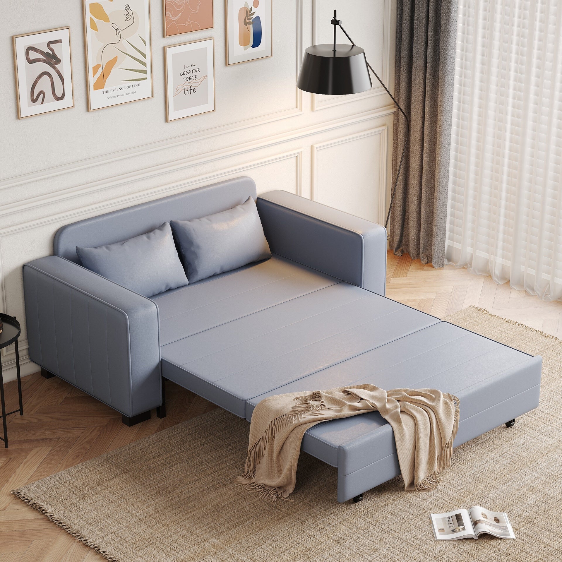 Romision Folding Cotton Fabric Sofa Bed