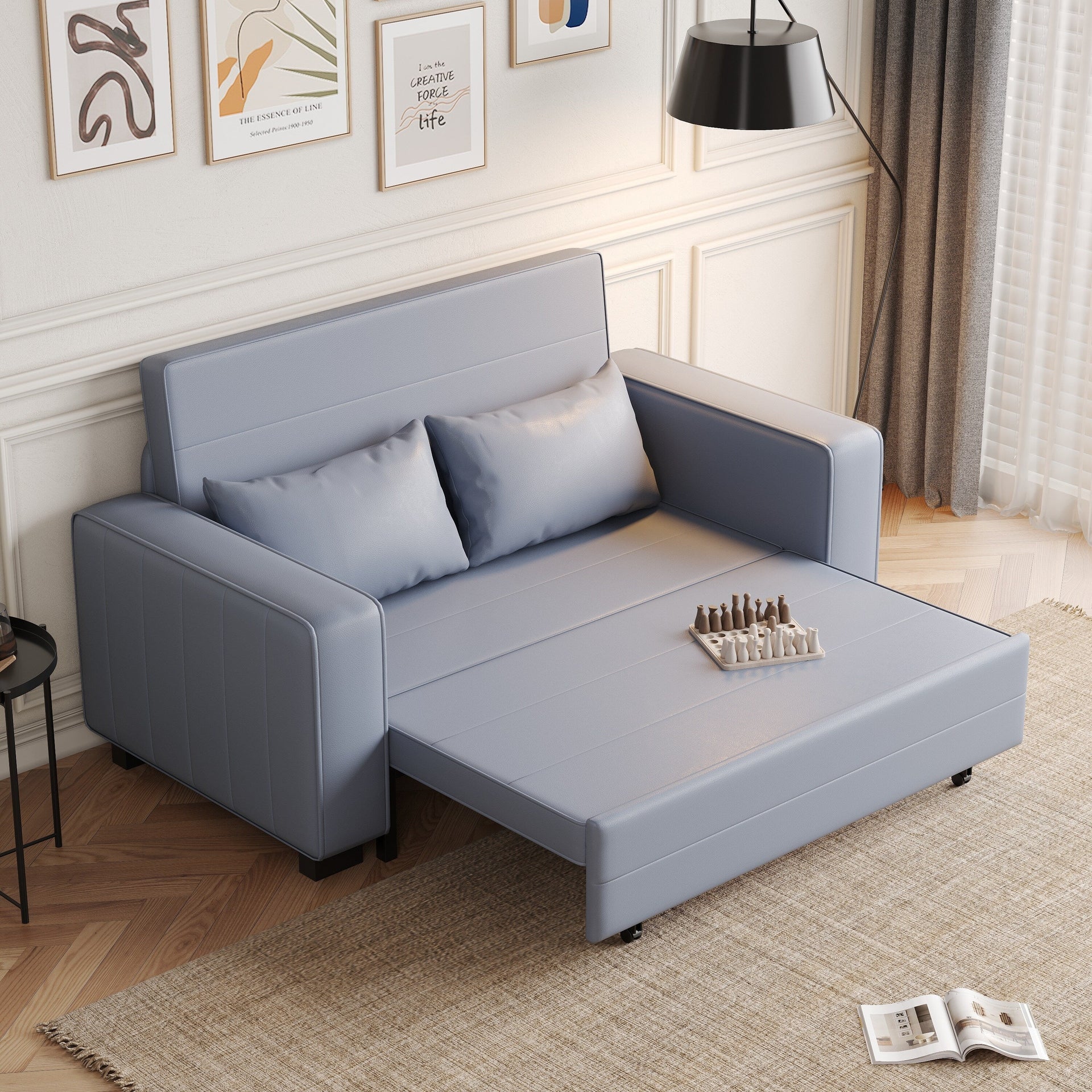 Romision Folding Cotton Fabric Sofa Bed