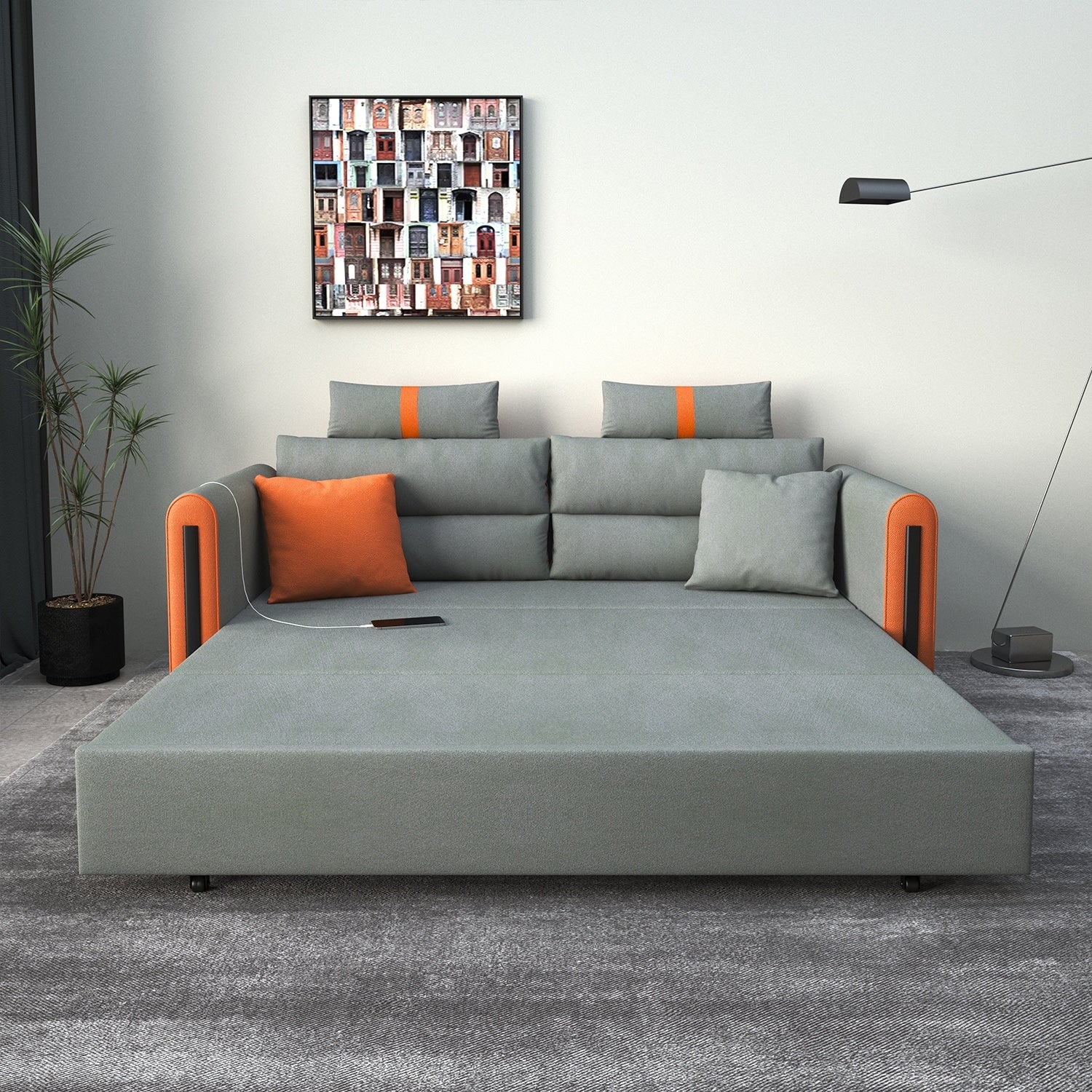 Romision Folding Technological Fabric Sofa Bed