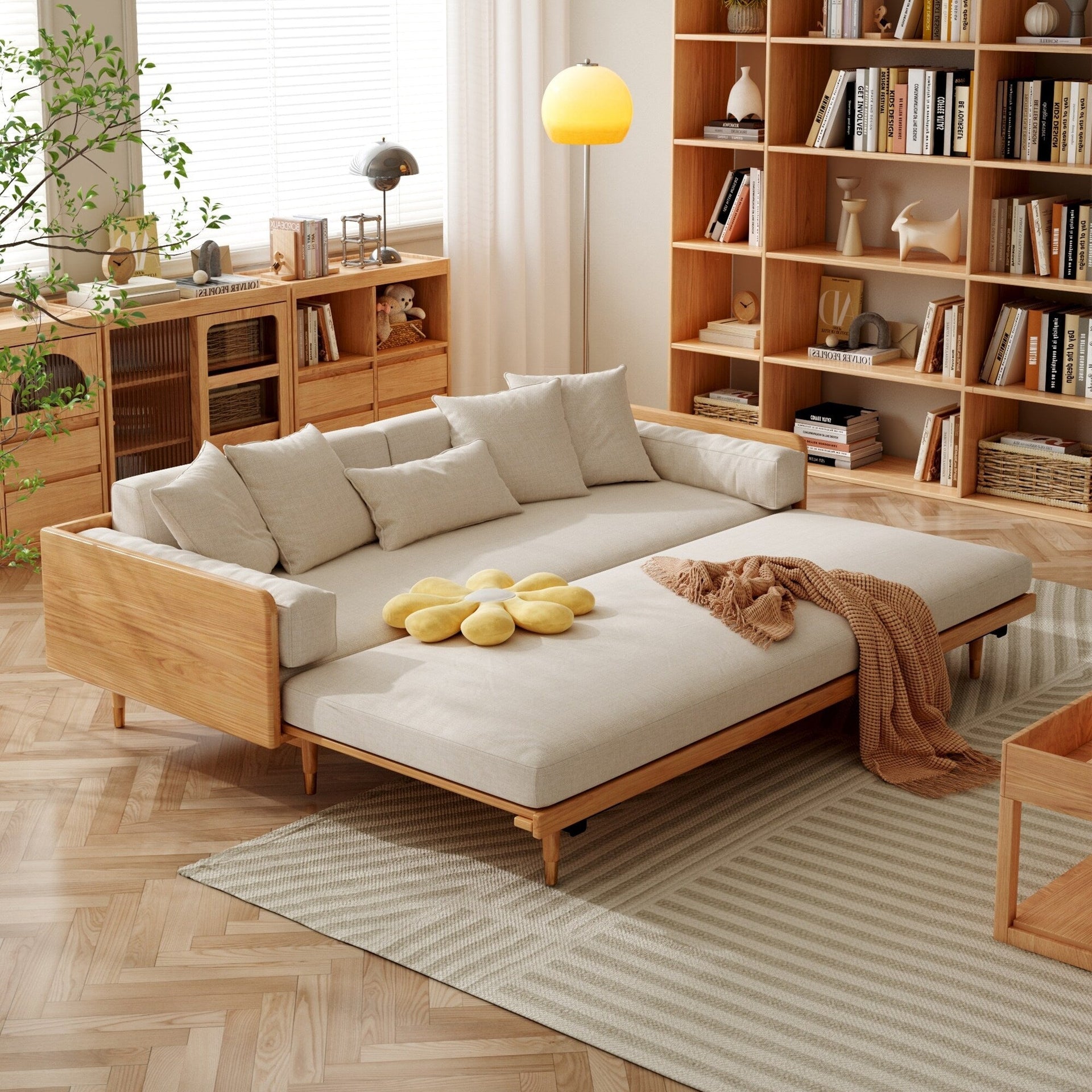 Romision Linen Three-Seater Sofa