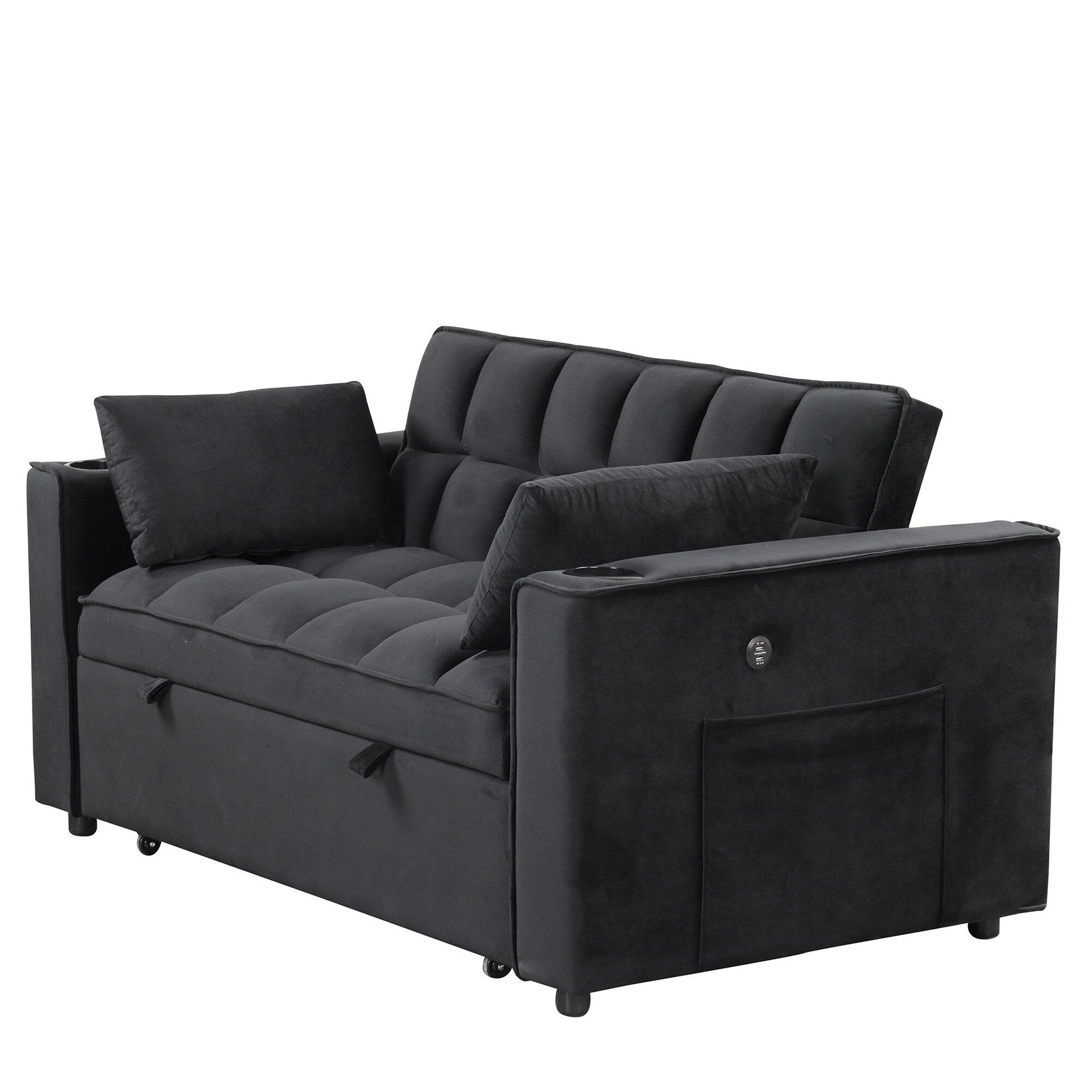 Roomfitters 58 4-1 Multi-functional Sofa Bed with Cup Holder and USB Port for Living Room or Apartments