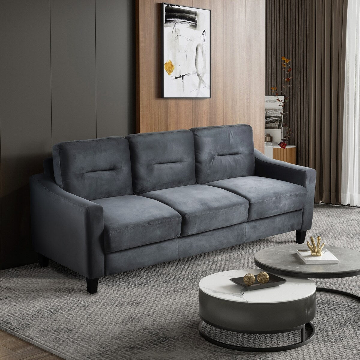 Roomfitters Comfortable Sectional Seater Couch and Sofa Set for Living Room, Bedroom, Office | Small Space Furniture
